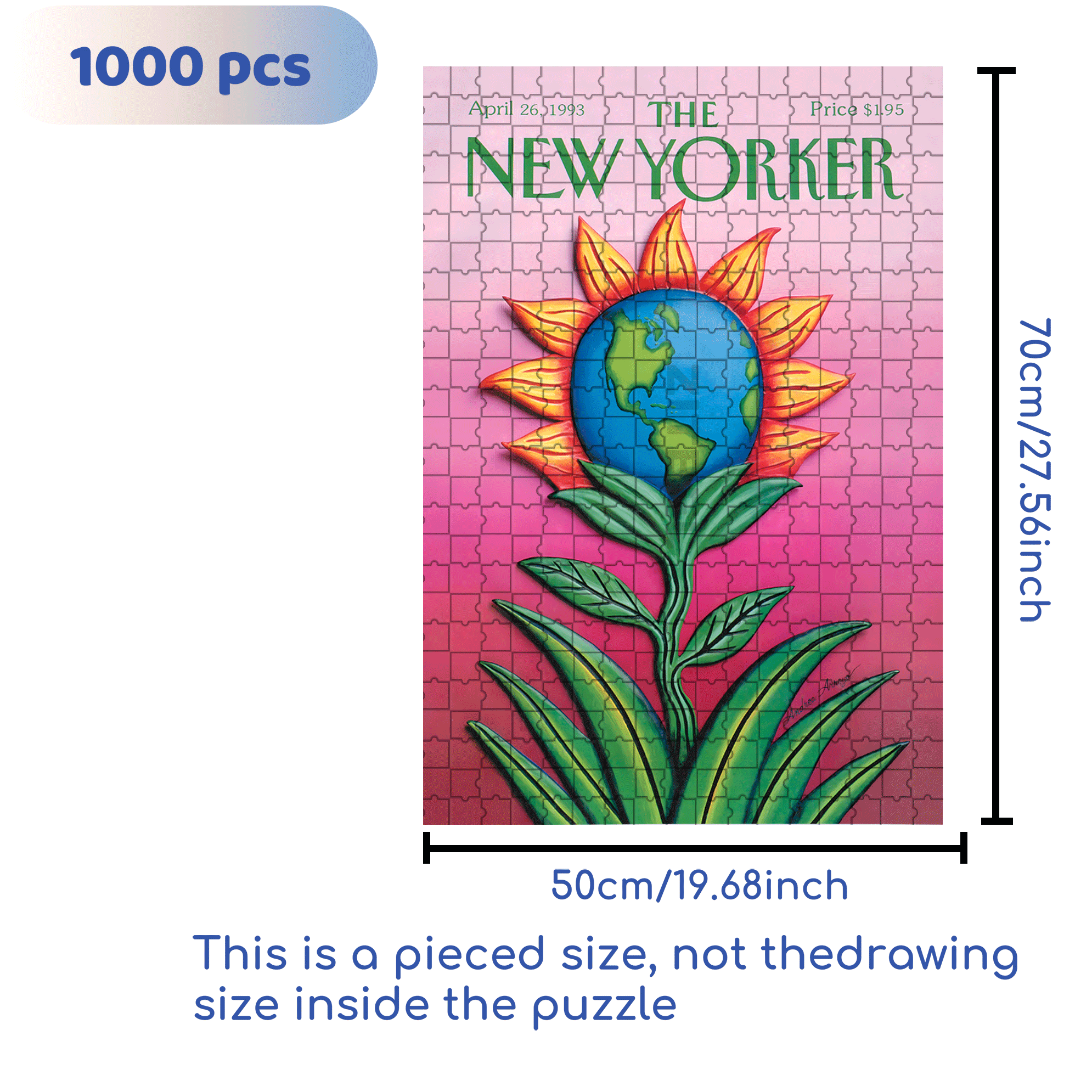 Earth Day 500pcs/1000pcs Jigsaw Puzzle, Scratch-Resistant, Interactive Family Game & Brain-Boosting DIY Decor, Perfect for Halloween, Christmas & New Year Gifts, Family Puzzle Game