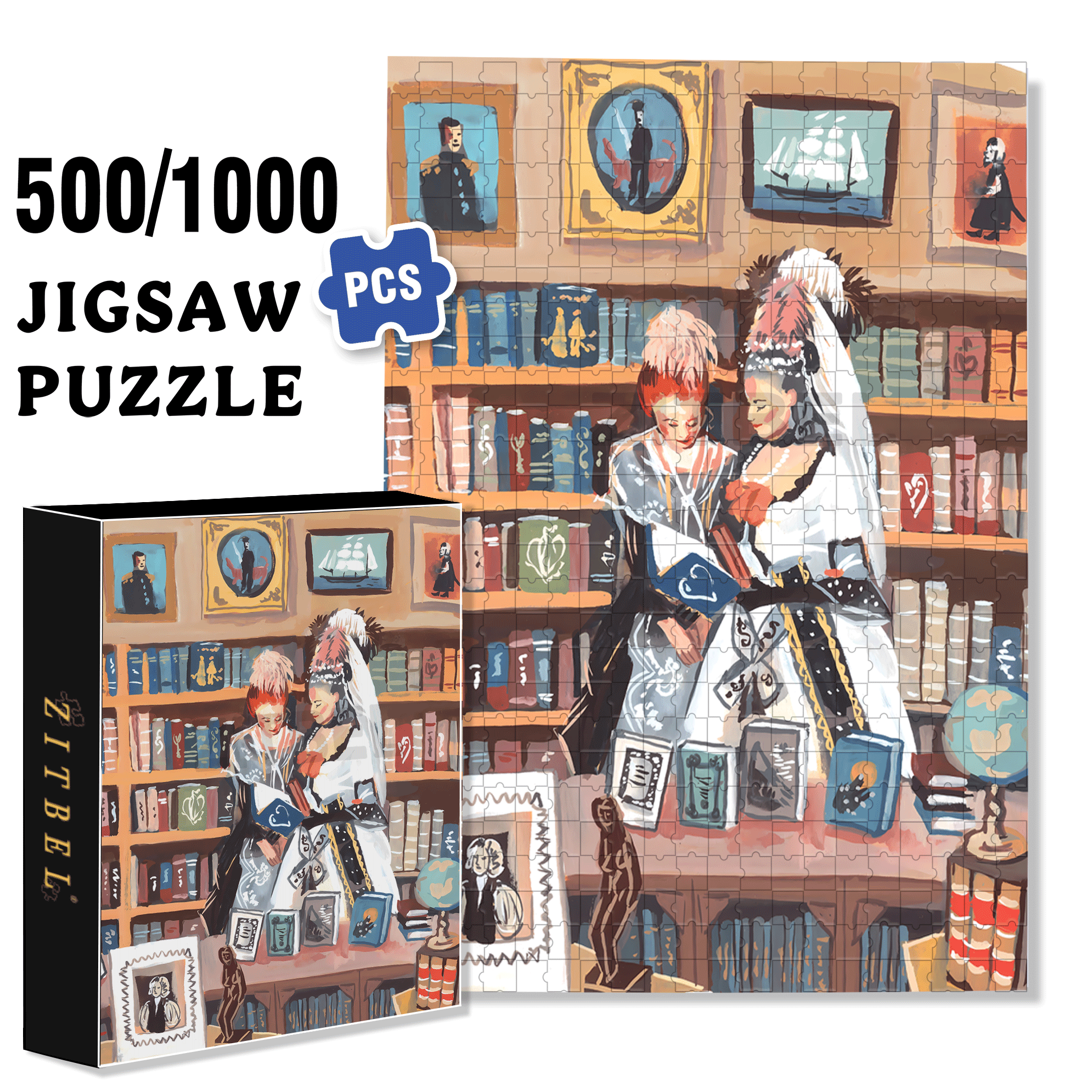 Elegant And Luxurious 500pcs/1000pcs Jigsaw Puzzle, Scratch-Resistant, Interactive Family Game & Brain-Boosting DIY Decor, Perfect for Halloween, Christmas & New Year Gifts, Family Puzzle Game