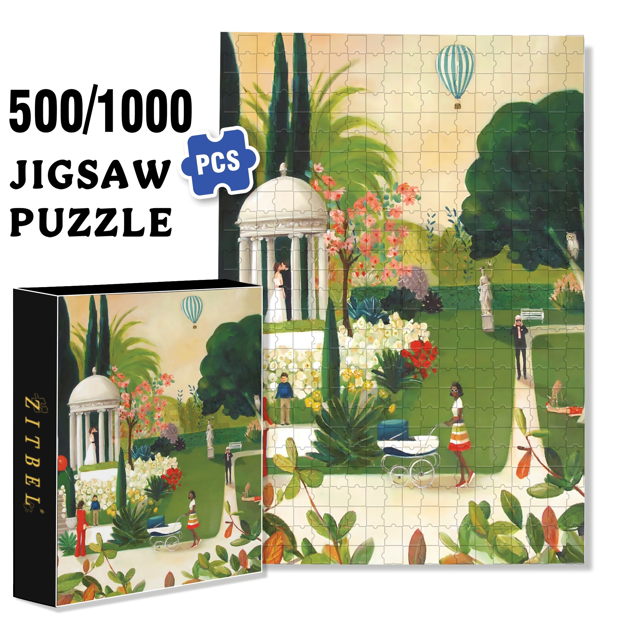 Fainting in the Botanical Garden 500pcs/1000pcs Jigsaw Puzzle, Scratch-Resistant, Interactive Family Game & Brain-Boosting DIY Decor, Perfect for Halloween, Christmas & New Year Gifts, Family Puzzle Game