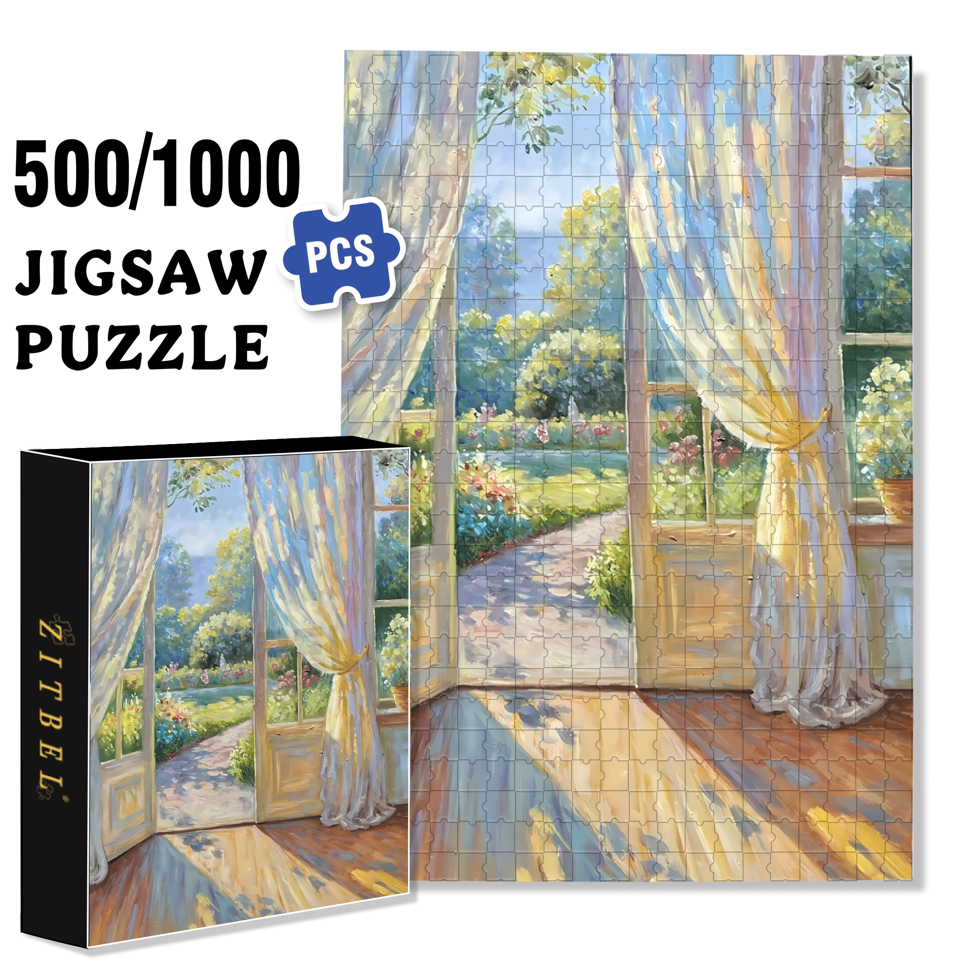 First Ray Of Sunshine 500pcs/1000pcs Jigsaw Puzzle, Scratch-Resistant, Interactive Family Game & Brain-Boosting DIY Decor, Perfect for Halloween, Christmas & New Year Gifts, Family Puzzle Game