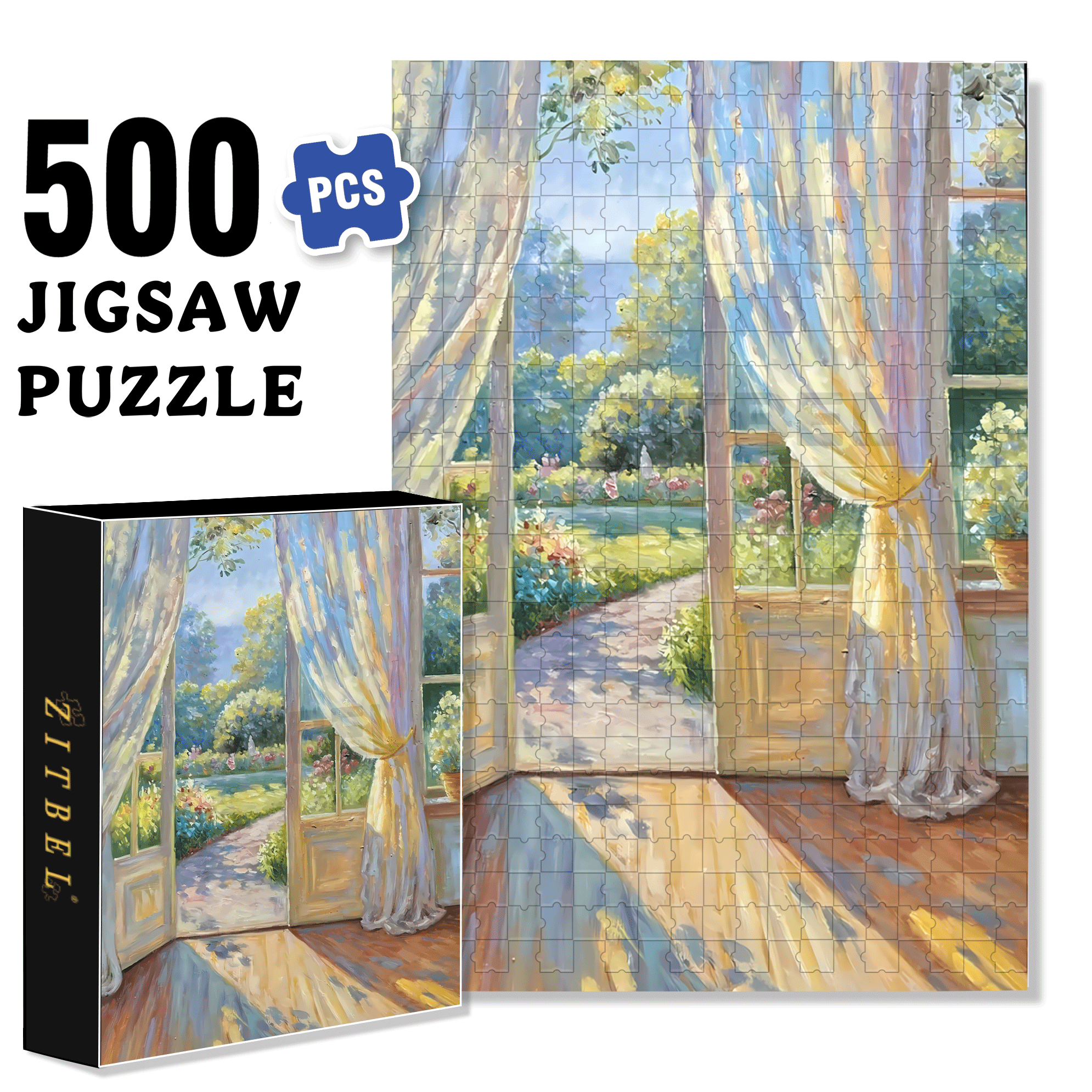 First Ray Of Sunshine 500pcs/1000pcs Jigsaw Puzzle, Scratch-Resistant, Interactive Family Game & Brain-Boosting DIY Decor, Perfect for Halloween, Christmas & New Year Gifts, Family Puzzle Game