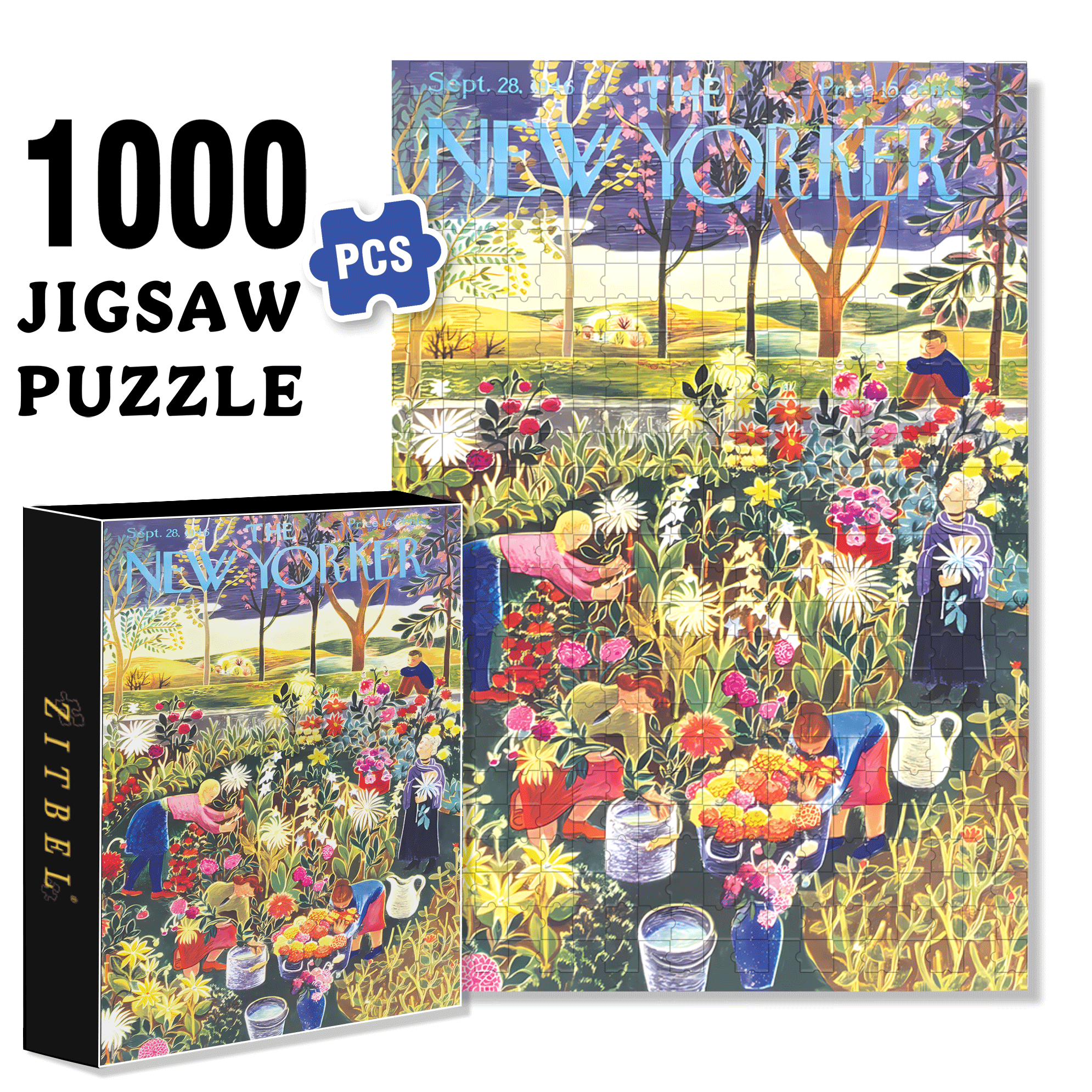 Flower Garden 500pcs/1000pcs Jigsaw Puzzle, Scratch-Resistant, Interactive Family Game & Brain-Boosting DIY Decor, Perfect for Halloween, Christmas & New Year Gifts, Family Puzzle Game