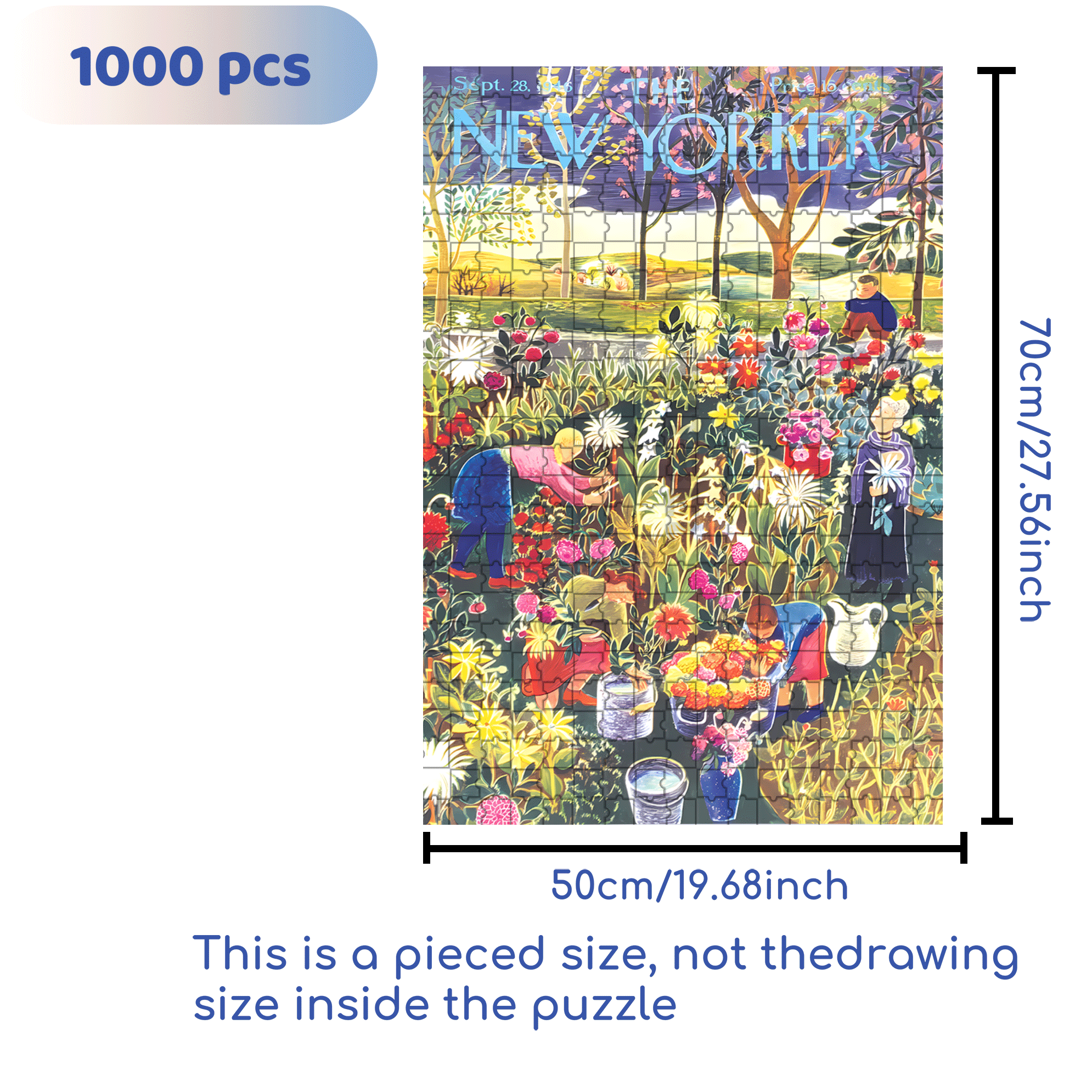 Flower Garden 500pcs/1000pcs Jigsaw Puzzle, Scratch-Resistant, Interactive Family Game & Brain-Boosting DIY Decor, Perfect for Halloween, Christmas & New Year Gifts, Family Puzzle Game