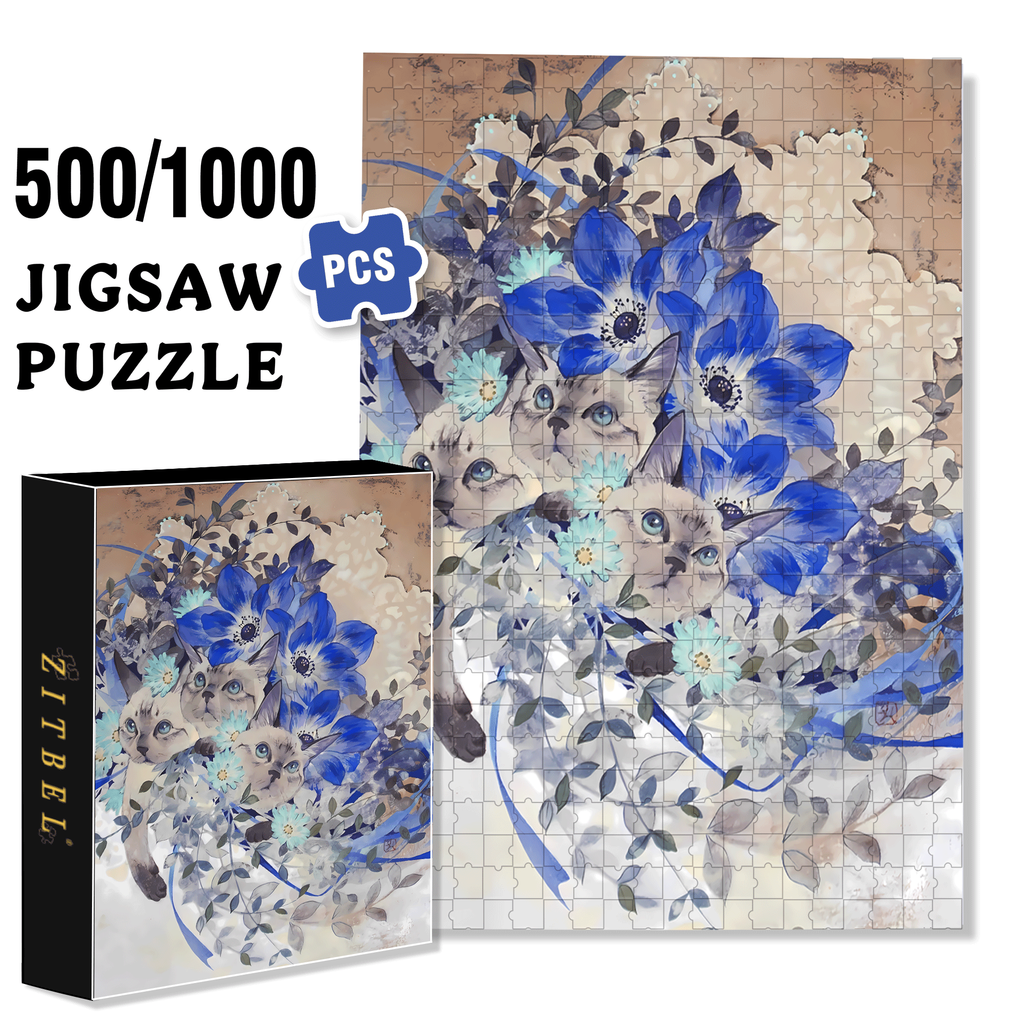 Flower of Life 500pcs/1000pcs Jigsaw Puzzle, Scratch-Resistant, Interactive Family Game & Brain-Boosting DIY Decor, Perfect for Halloween, Christmas & New Year Gifts, Family Puzzle Game
