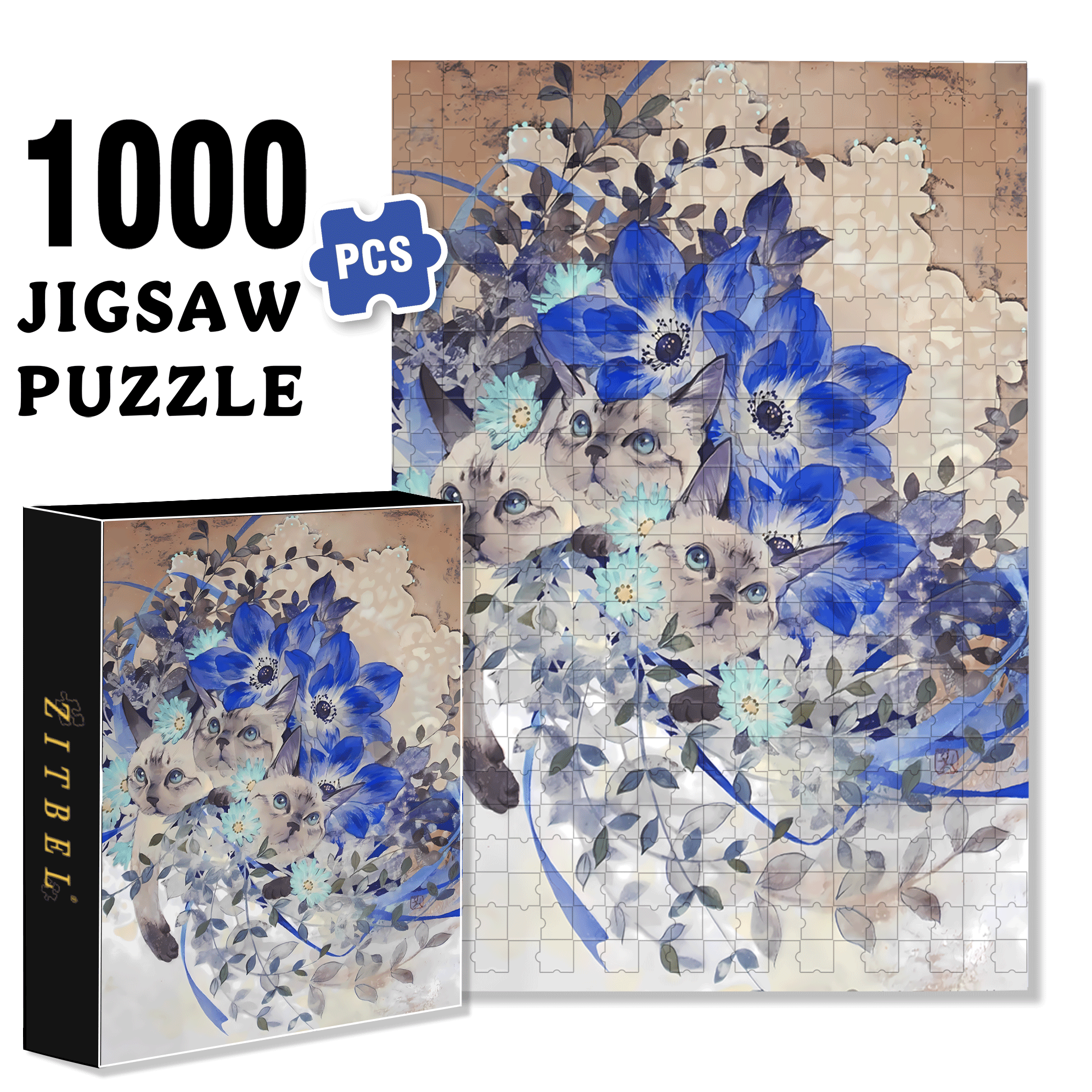Flower of Life 500pcs/1000pcs Jigsaw Puzzle, Scratch-Resistant, Interactive Family Game & Brain-Boosting DIY Decor, Perfect for Halloween, Christmas & New Year Gifts, Family Puzzle Game