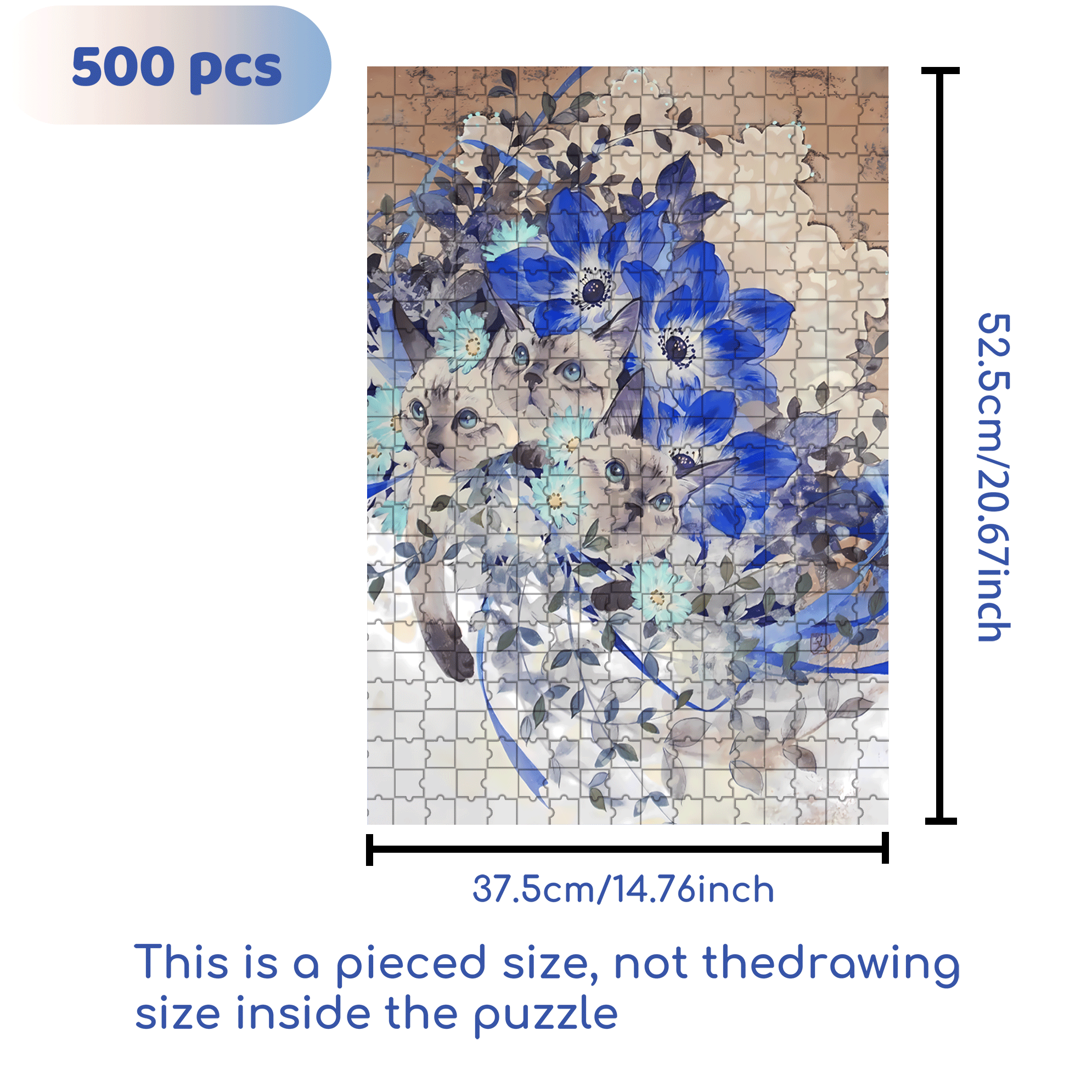 Flower of Life 500pcs/1000pcs Jigsaw Puzzle, Scratch-Resistant, Interactive Family Game & Brain-Boosting DIY Decor, Perfect for Halloween, Christmas & New Year Gifts, Family Puzzle Game