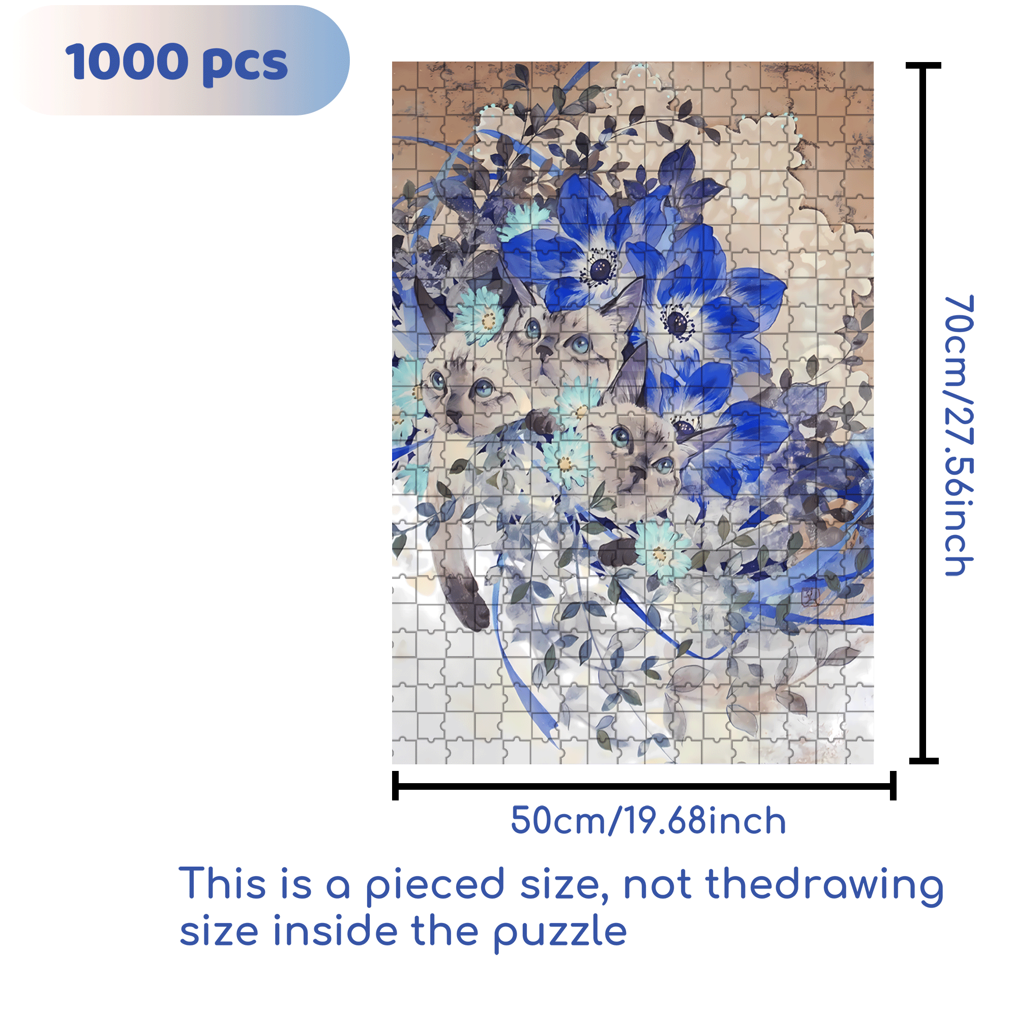 Flower of Life 500pcs/1000pcs Jigsaw Puzzle, Scratch-Resistant, Interactive Family Game & Brain-Boosting DIY Decor, Perfect for Halloween, Christmas & New Year Gifts, Family Puzzle Game