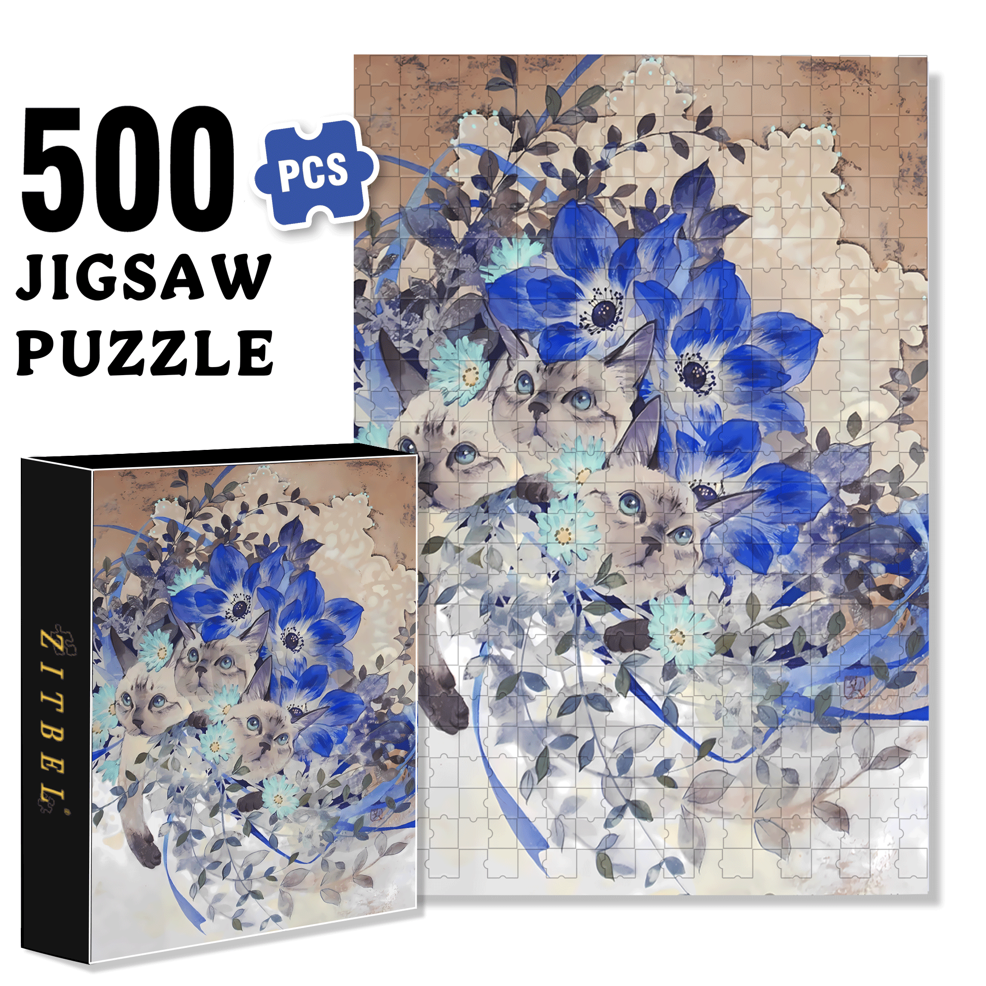 Flower of Life 500pcs/1000pcs Jigsaw Puzzle, Scratch-Resistant, Interactive Family Game & Brain-Boosting DIY Decor, Perfect for Halloween, Christmas & New Year Gifts, Family Puzzle Game