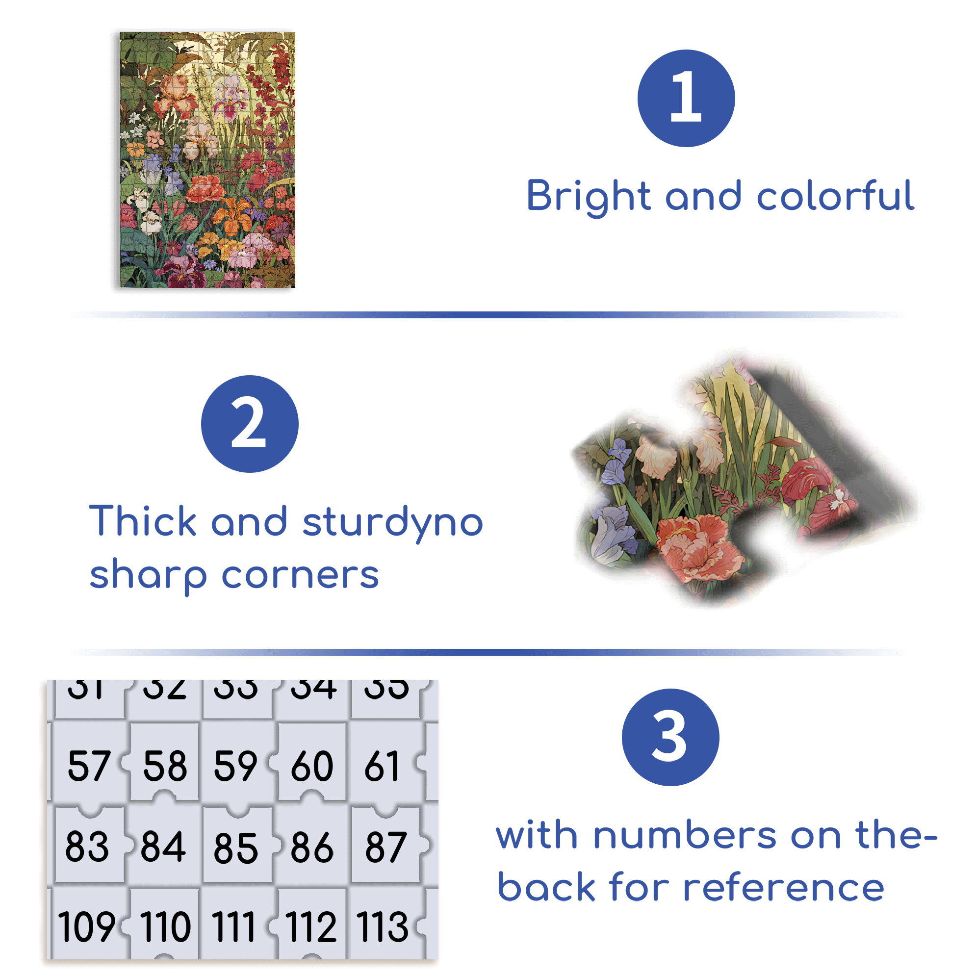 Flower Pictures 2 500pcs/1000pcs Jigsaw Puzzle, Scratch-Resistant, Interactive Family Game & Brain-Boosting DIY Decor, Perfect for Halloween, Christmas & New Year Gifts, Family Puzzle Game