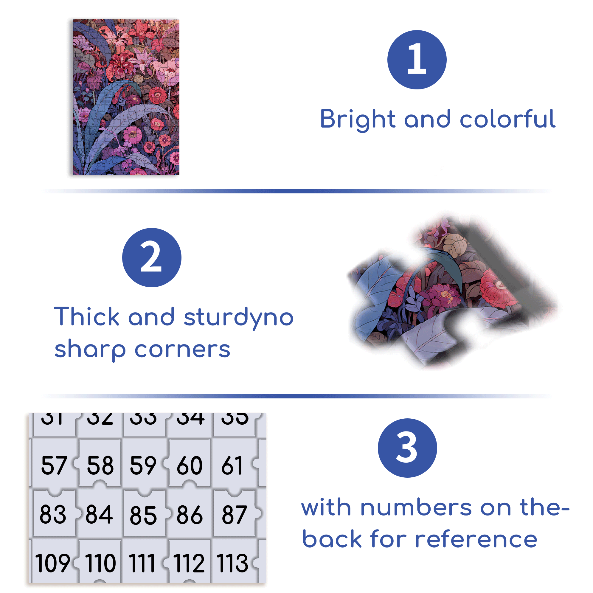 Flower Pictures 500pcs/1000pcs Jigsaw Puzzle, Scratch-Resistant, Interactive Family Game & Brain-Boosting DIY Decor, Perfect for Halloween, Christmas & New Year Gifts, Family Puzzle Game