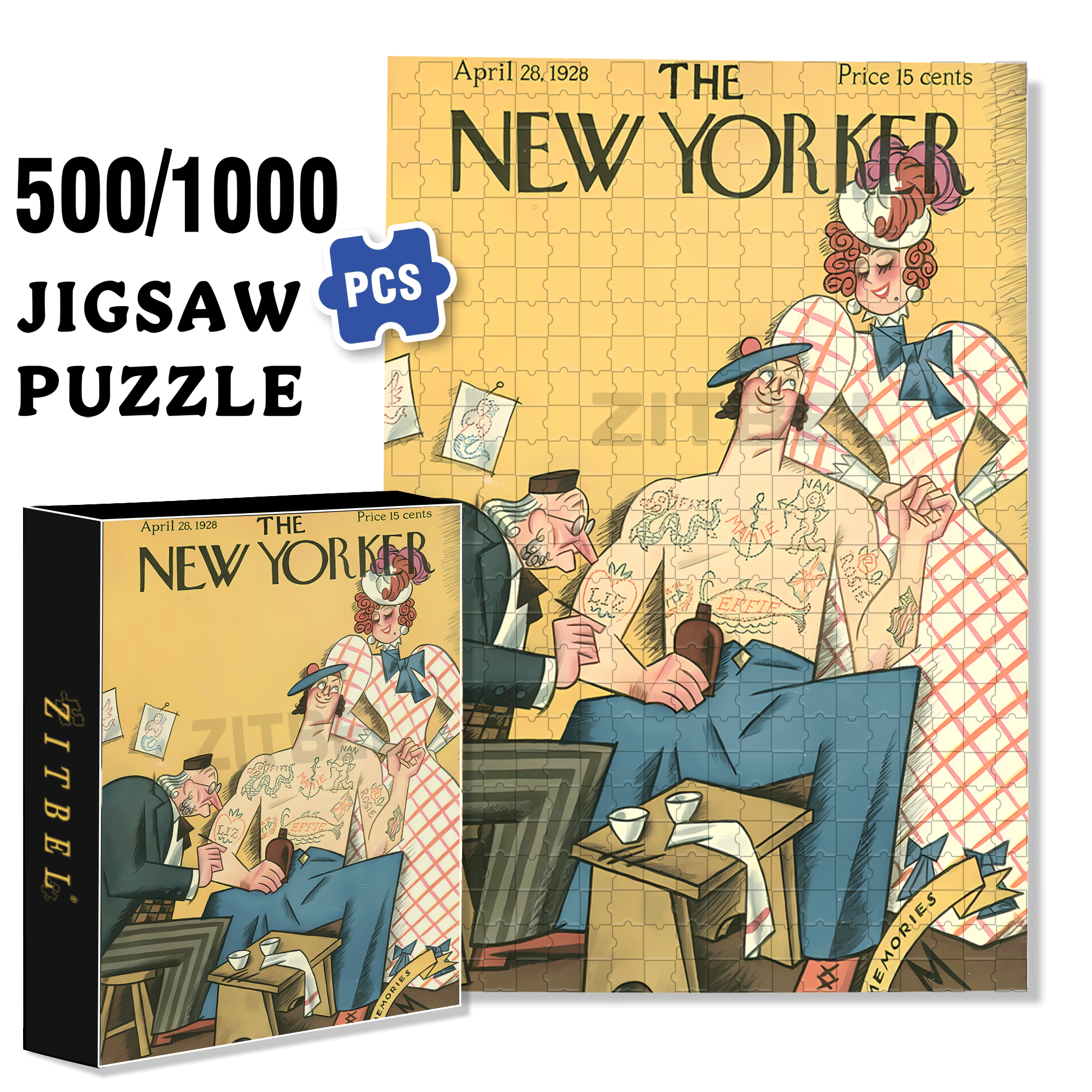 I Love Liz 500pcs/1000pcs Jigsaw Puzzle, Scratch-Resistant, Interactive Family Game & Brain-Boosting DIY Decor, Perfect for Halloween, Christmas & New Year Gifts, Family Puzzle Game