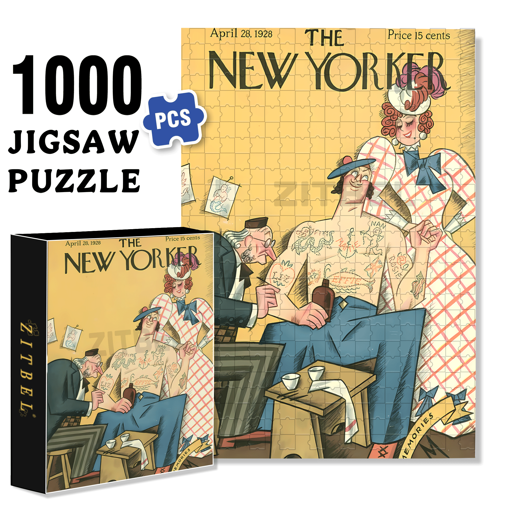 I Love Liz 500pcs/1000pcs Jigsaw Puzzle, Scratch-Resistant, Interactive Family Game & Brain-Boosting DIY Decor, Perfect for Halloween, Christmas & New Year Gifts, Family Puzzle Game