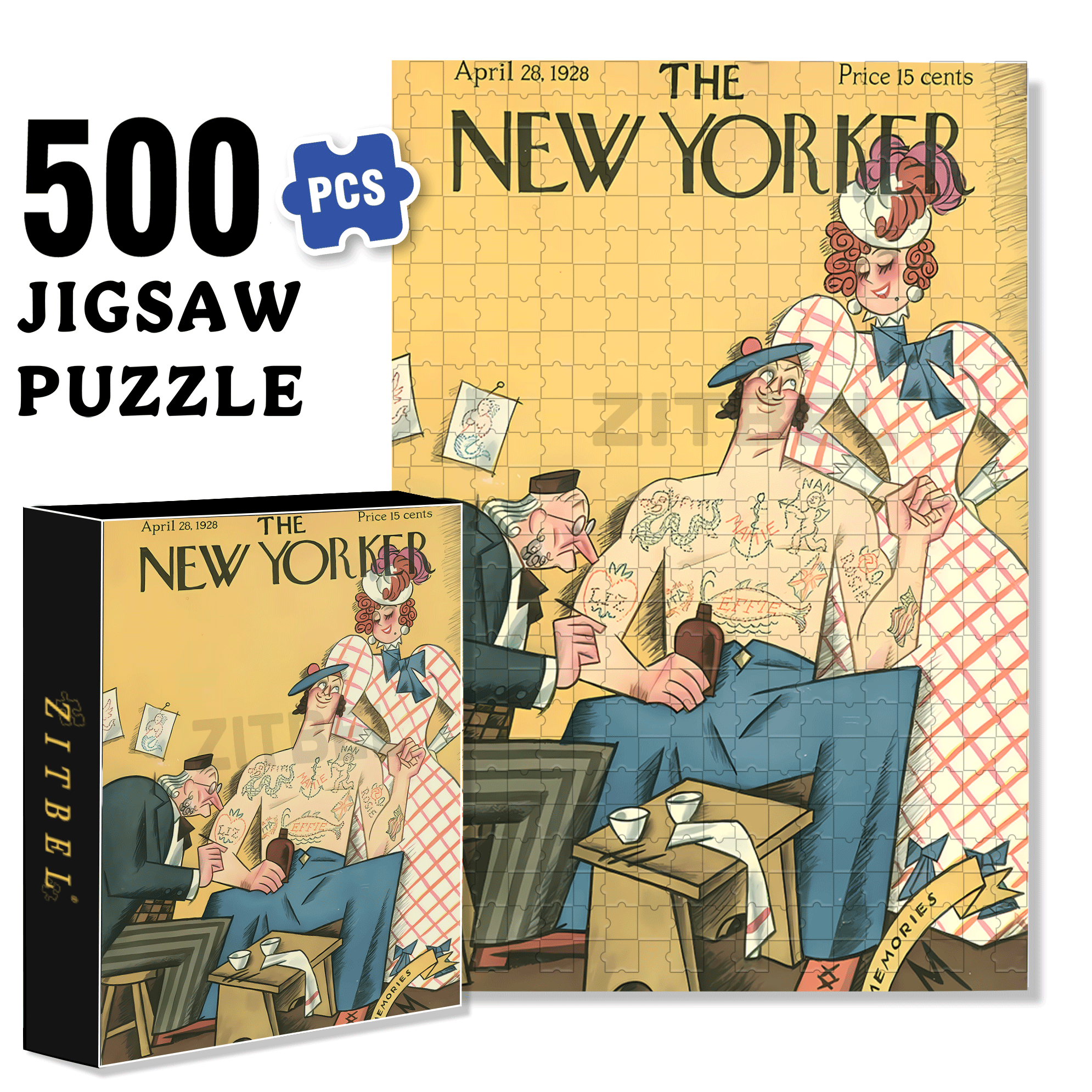 I Love Liz 500pcs/1000pcs Jigsaw Puzzle, Scratch-Resistant, Interactive Family Game & Brain-Boosting DIY Decor, Perfect for Halloween, Christmas & New Year Gifts, Family Puzzle Game