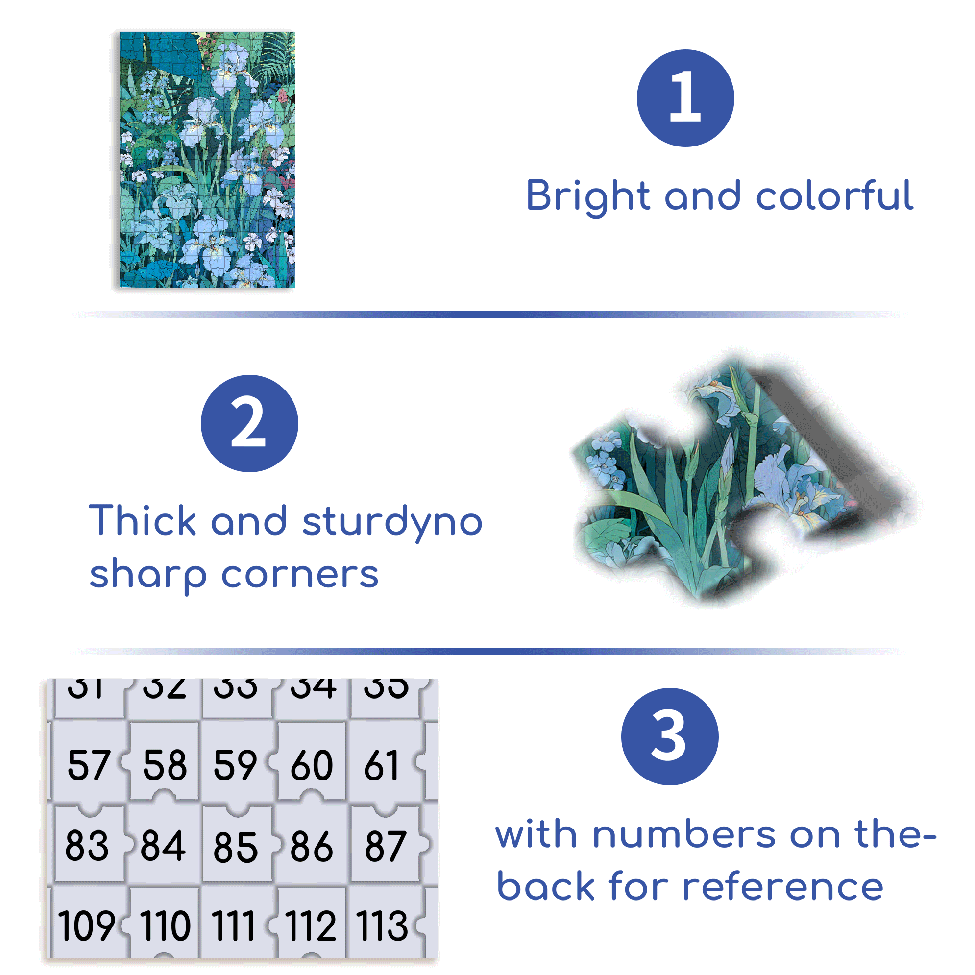 Irises In The Park 500pcs/1000pcs Jigsaw Puzzle, Scratch-Resistant, Interactive Family Game & Brain-Boosting DIY Decor, Perfect for Halloween, Christmas & New Year Gifts, Family Puzzle Game