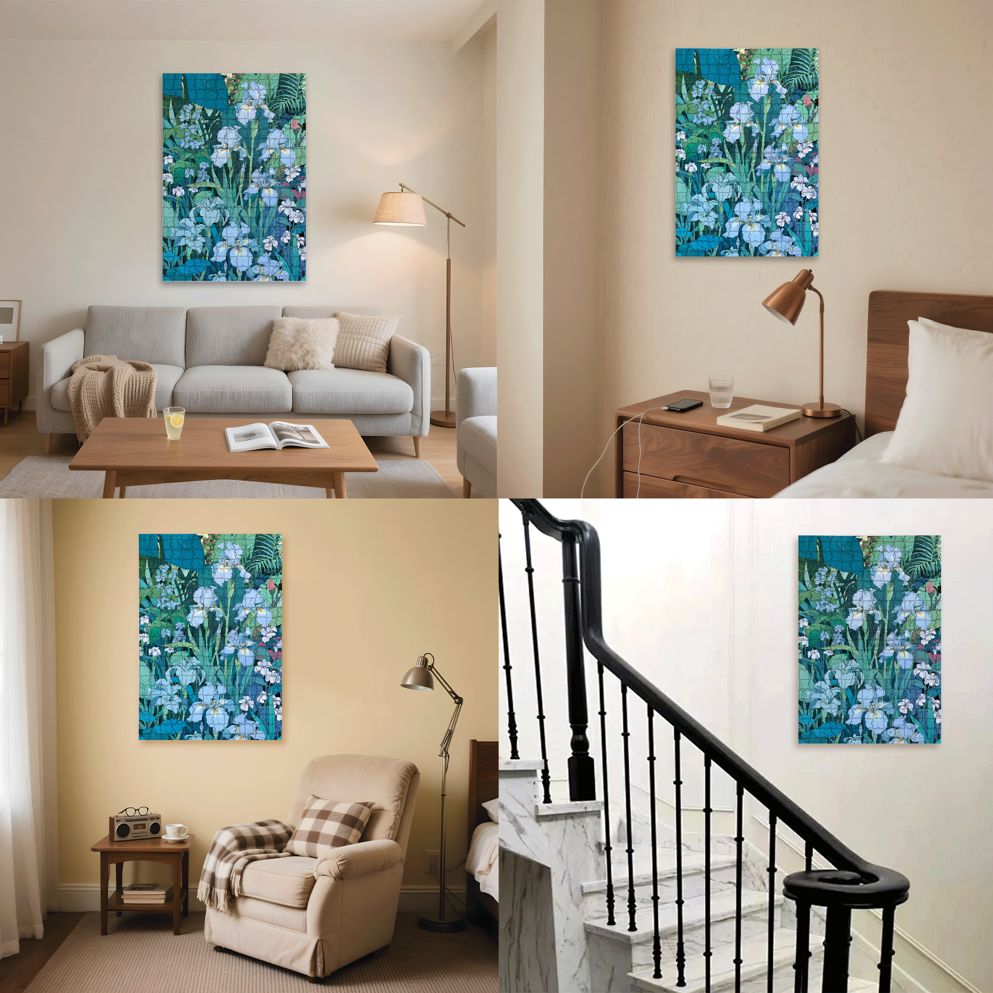 Irises In The Park 500pcs/1000pcs Jigsaw Puzzle, Scratch-Resistant, Interactive Family Game & Brain-Boosting DIY Decor, Perfect for Halloween, Christmas & New Year Gifts, Family Puzzle Game