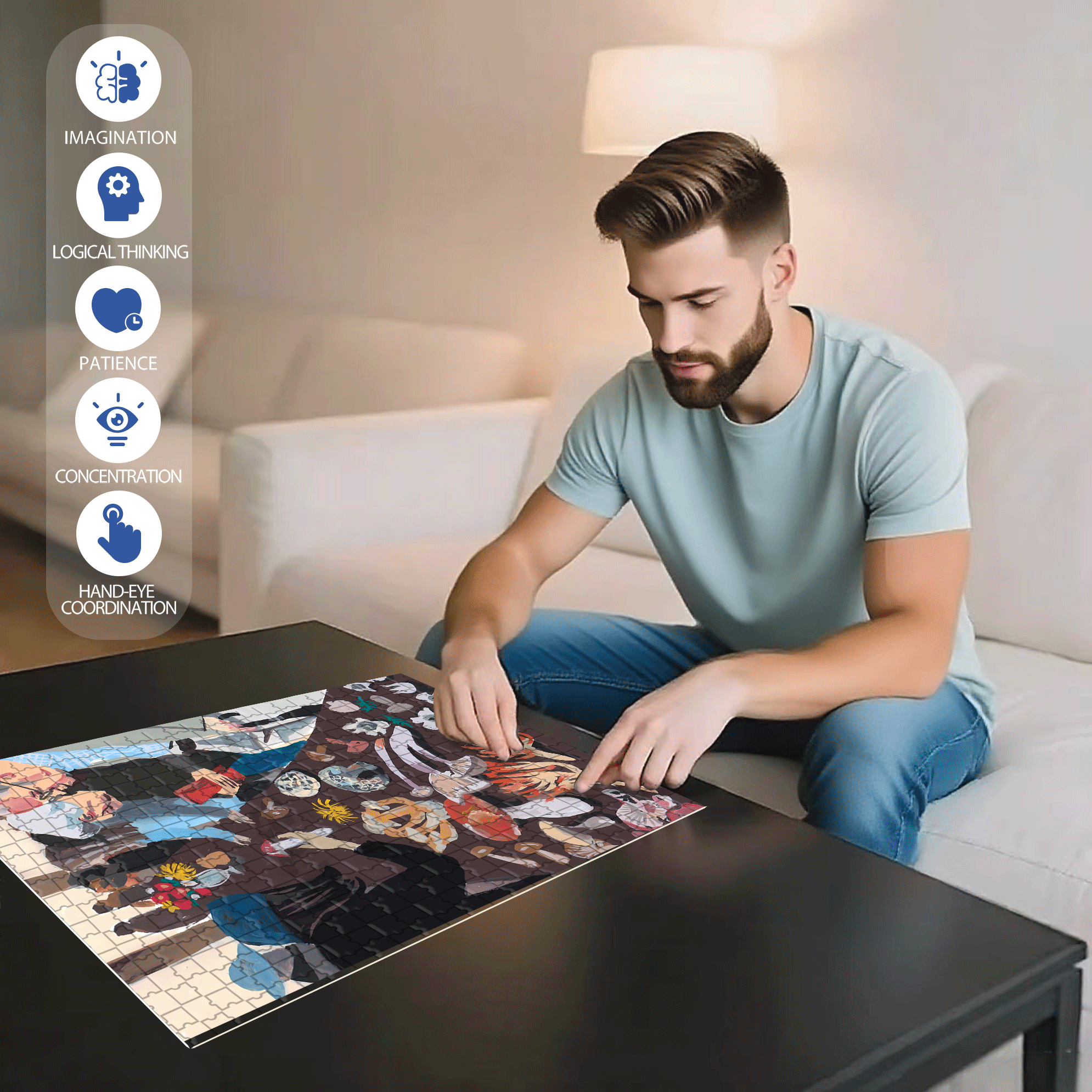Mushroom Festival 500pcs/1000pcs Jigsaw Puzzle, Scratch-Resistant, Interactive Family Game & Brain-Boosting DIY Decor, Perfect for Halloween, Christmas & New Year Gifts, Family Puzzle Game