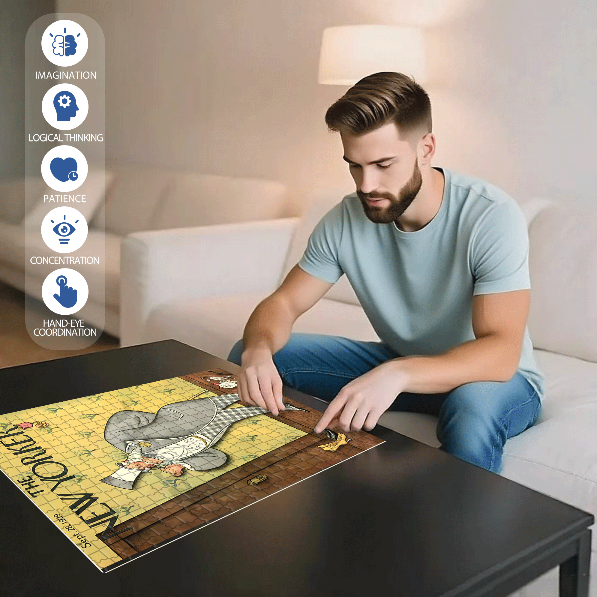 Observe Carefully 2 500pcs/1000pcs Jigsaw Puzzle, Scratch-Resistant, Interactive Family Game & Brain-Boosting DIY Decor, Perfect for Halloween, Christmas & New Year Gifts, Family Puzzle Game