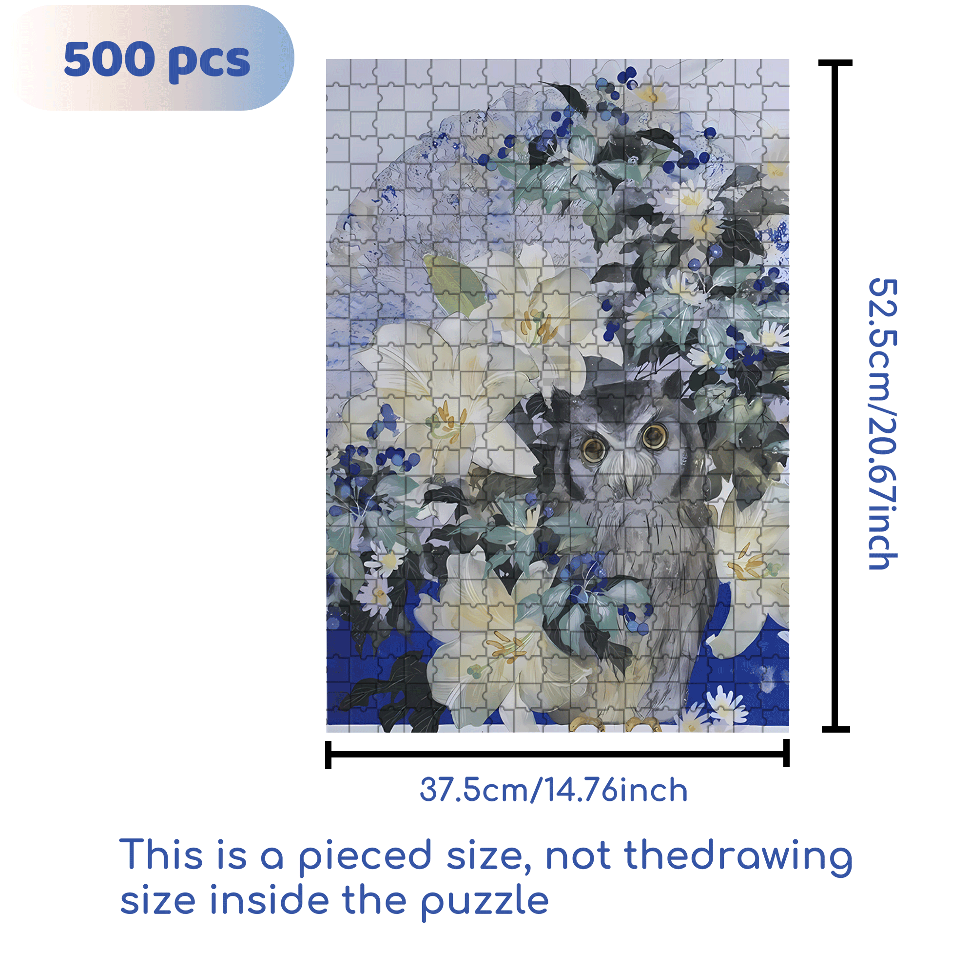 Owl and Lily 500pcs/1000pcs Jigsaw Puzzle, Scratch-Resistant, Interactive Family Game & Brain-Boosting DIY Decor, Perfect for Halloween, Christmas & New Year Gifts, Family Puzzle Game