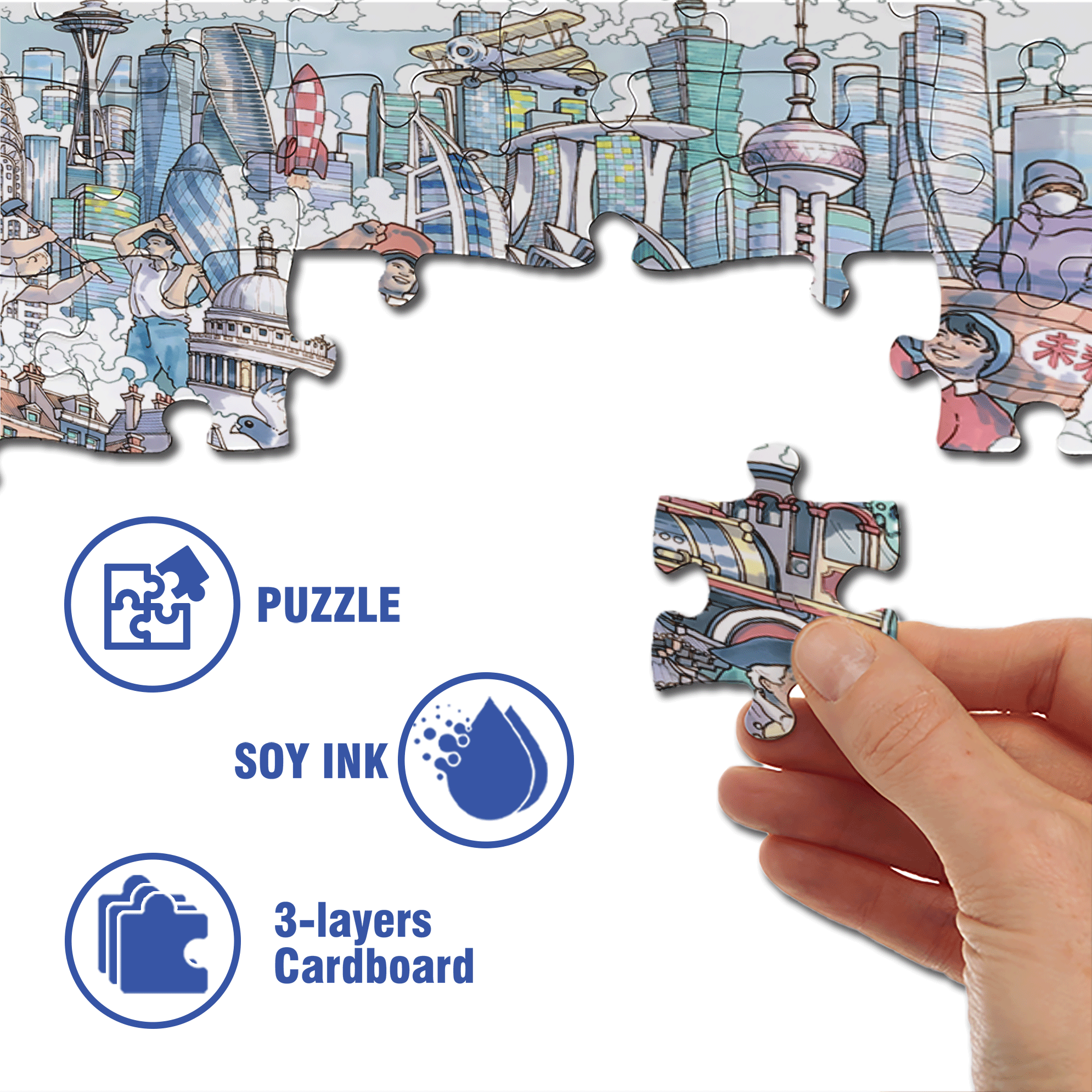 Passage of Time 500pcs/1000pcs Jigsaw Puzzle, Scratch-Resistant, Interactive Family Game & Brain-Boosting DIY Decor, Perfect for Halloween, Christmas & New Year Gifts, Family Puzzle Game