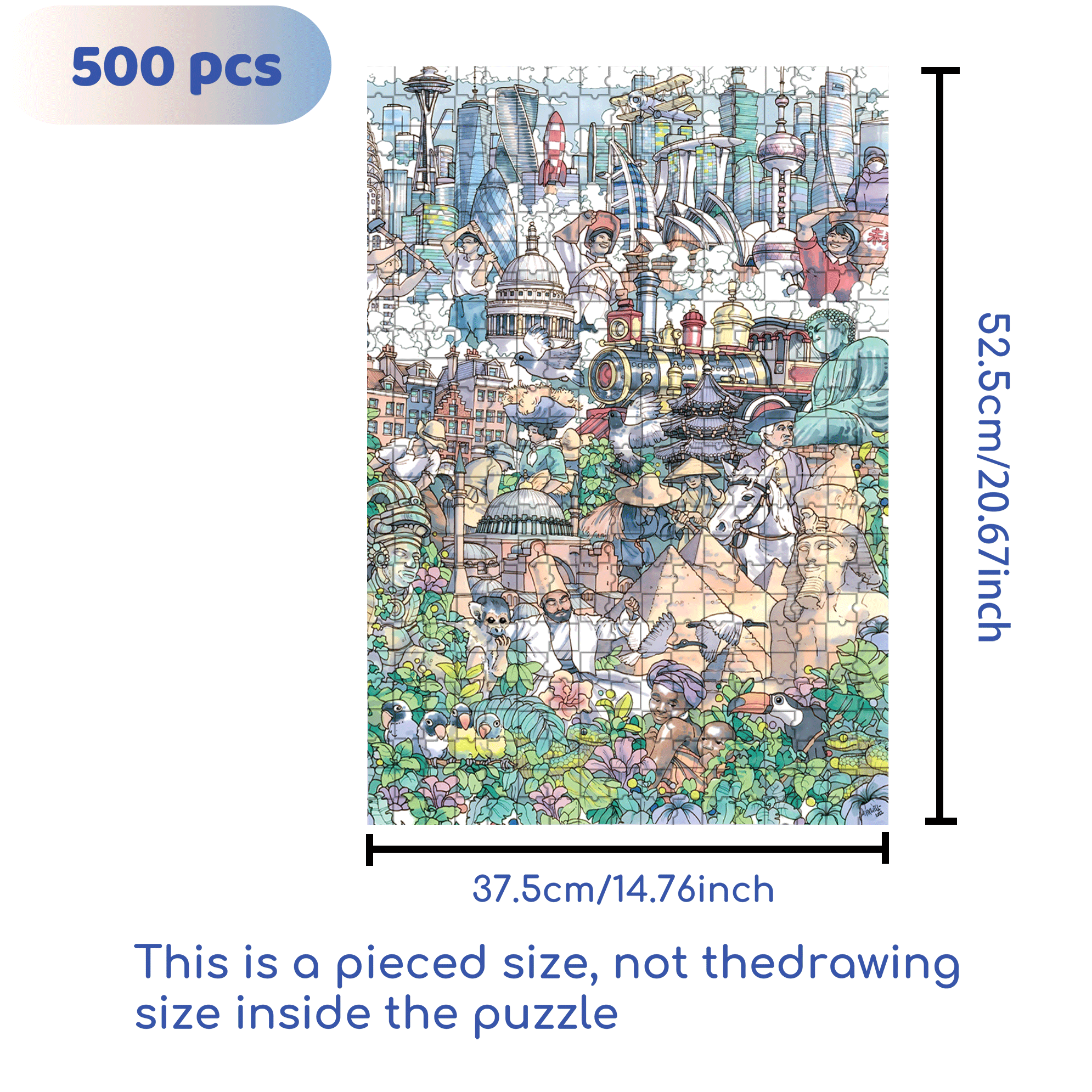 Passage of Time 500pcs/1000pcs Jigsaw Puzzle, Scratch-Resistant, Interactive Family Game & Brain-Boosting DIY Decor, Perfect for Halloween, Christmas & New Year Gifts, Family Puzzle Game