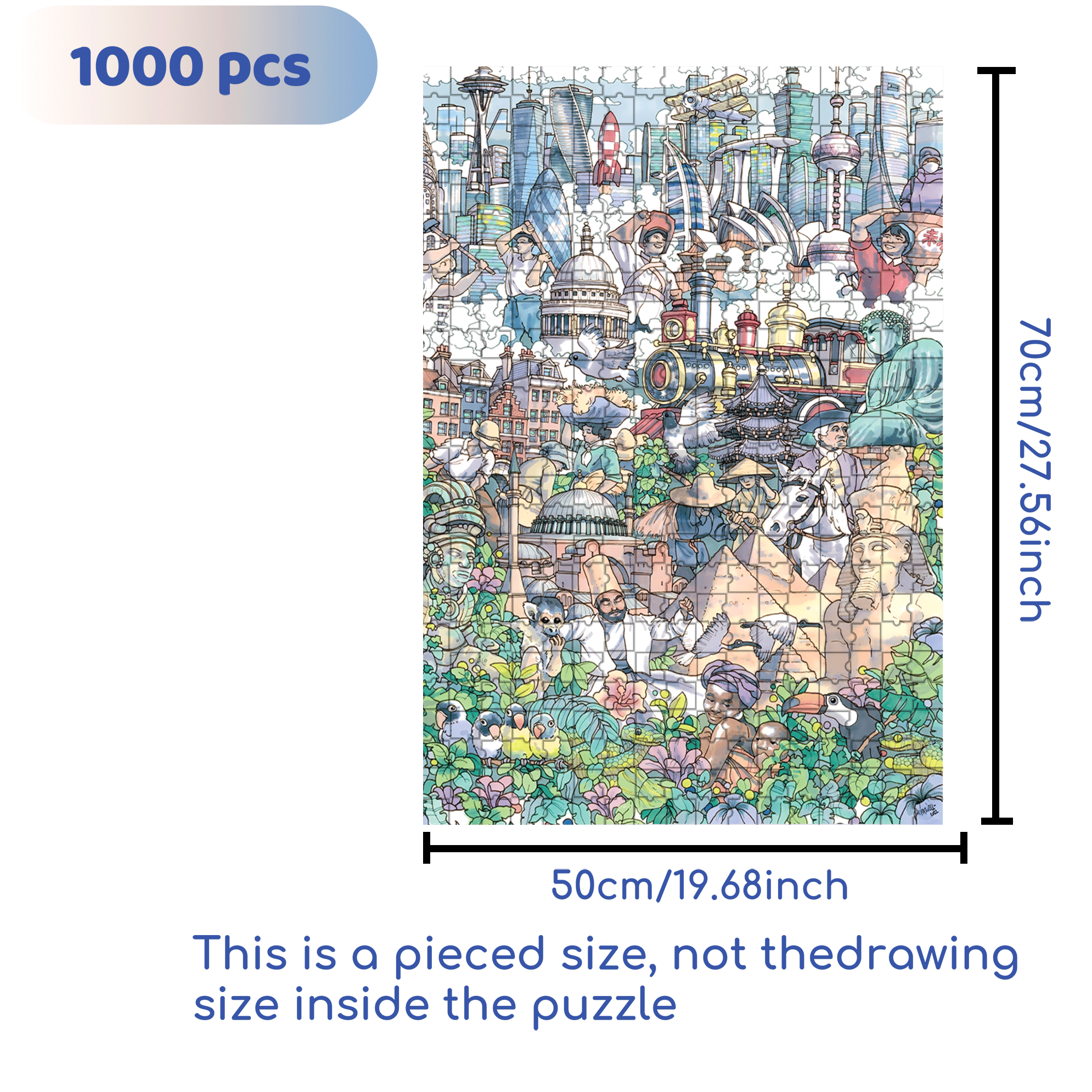 Passage of Time 500pcs/1000pcs Jigsaw Puzzle, Scratch-Resistant, Interactive Family Game & Brain-Boosting DIY Decor, Perfect for Halloween, Christmas & New Year Gifts, Family Puzzle Game