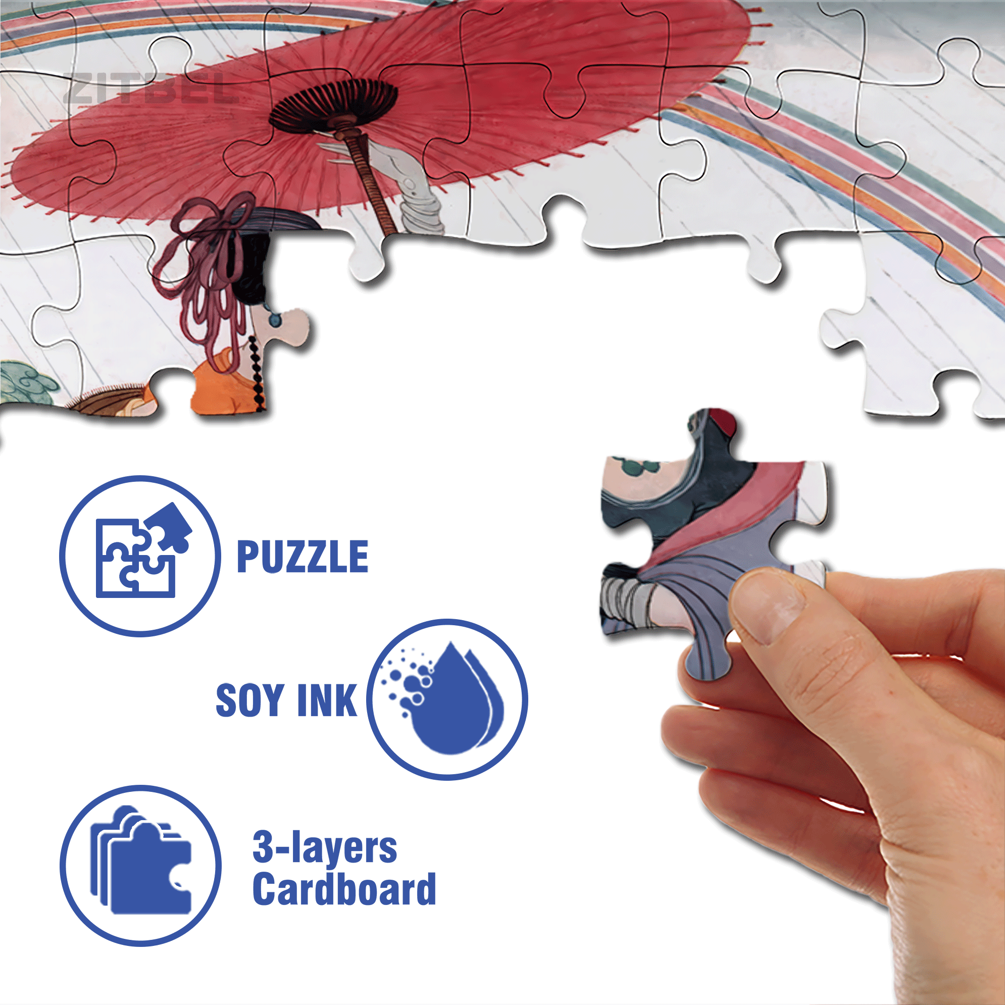 Rainbow Connection 500pcs/1000pcs Jigsaw Puzzle, Scratch-Resistant, Interactive Family Game & Brain-Boosting DIY Decor, Perfect for Halloween, Christmas & New Year Gifts, Family Puzzle Game