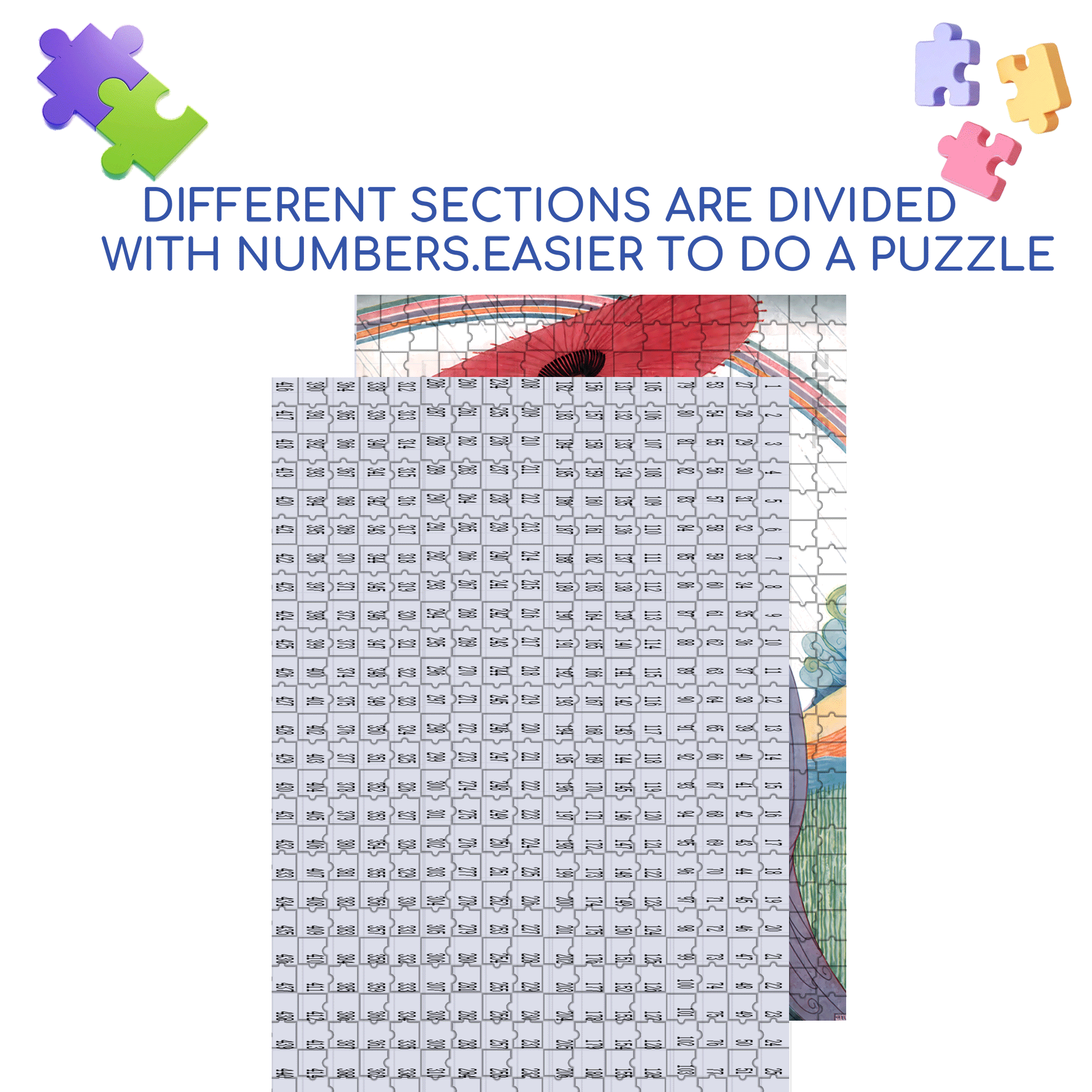 Rainbow Connection 500pcs/1000pcs Jigsaw Puzzle, Scratch-Resistant, Interactive Family Game & Brain-Boosting DIY Decor, Perfect for Halloween, Christmas & New Year Gifts, Family Puzzle Game