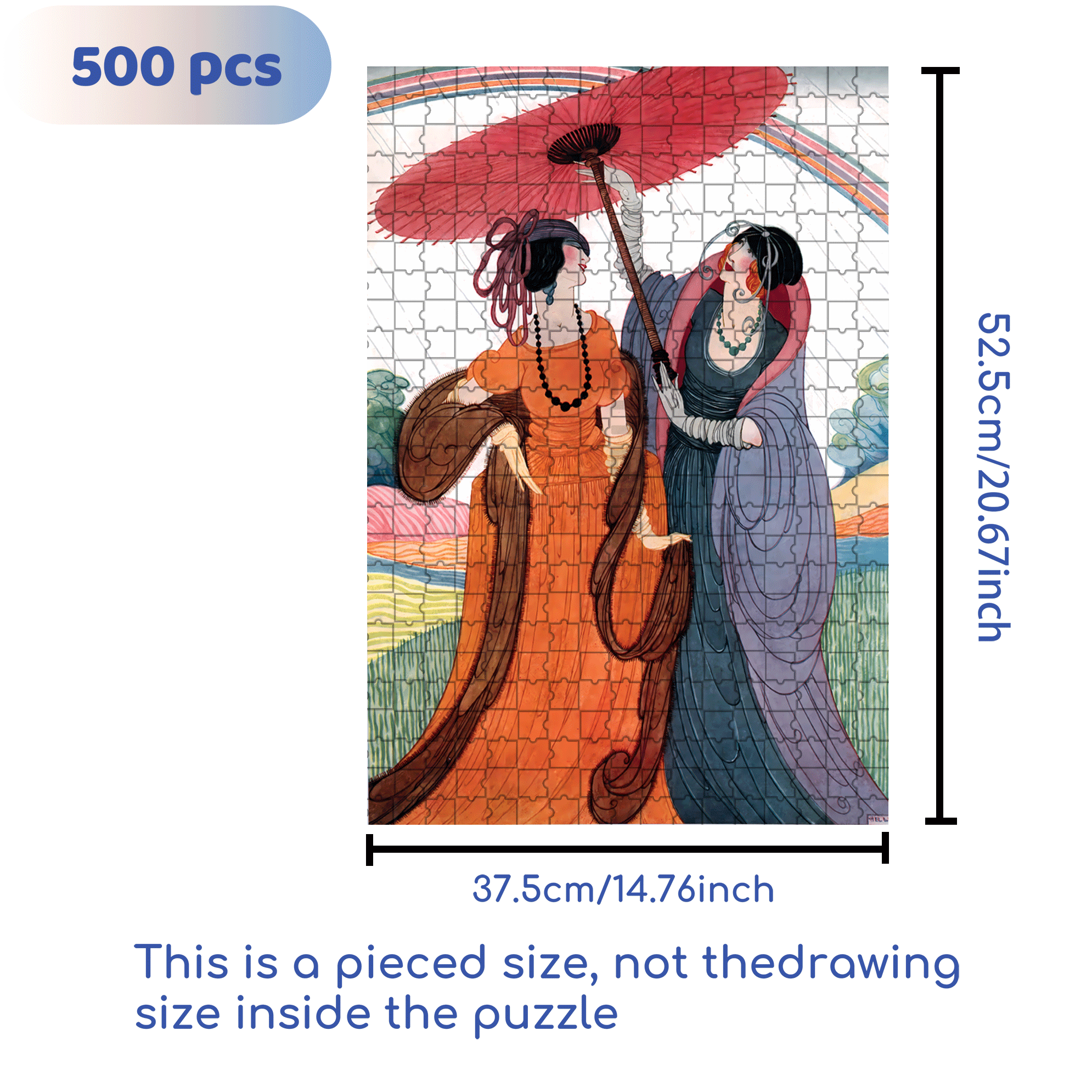 Rainbow Connection 500pcs/1000pcs Jigsaw Puzzle, Scratch-Resistant, Interactive Family Game & Brain-Boosting DIY Decor, Perfect for Halloween, Christmas & New Year Gifts, Family Puzzle Game