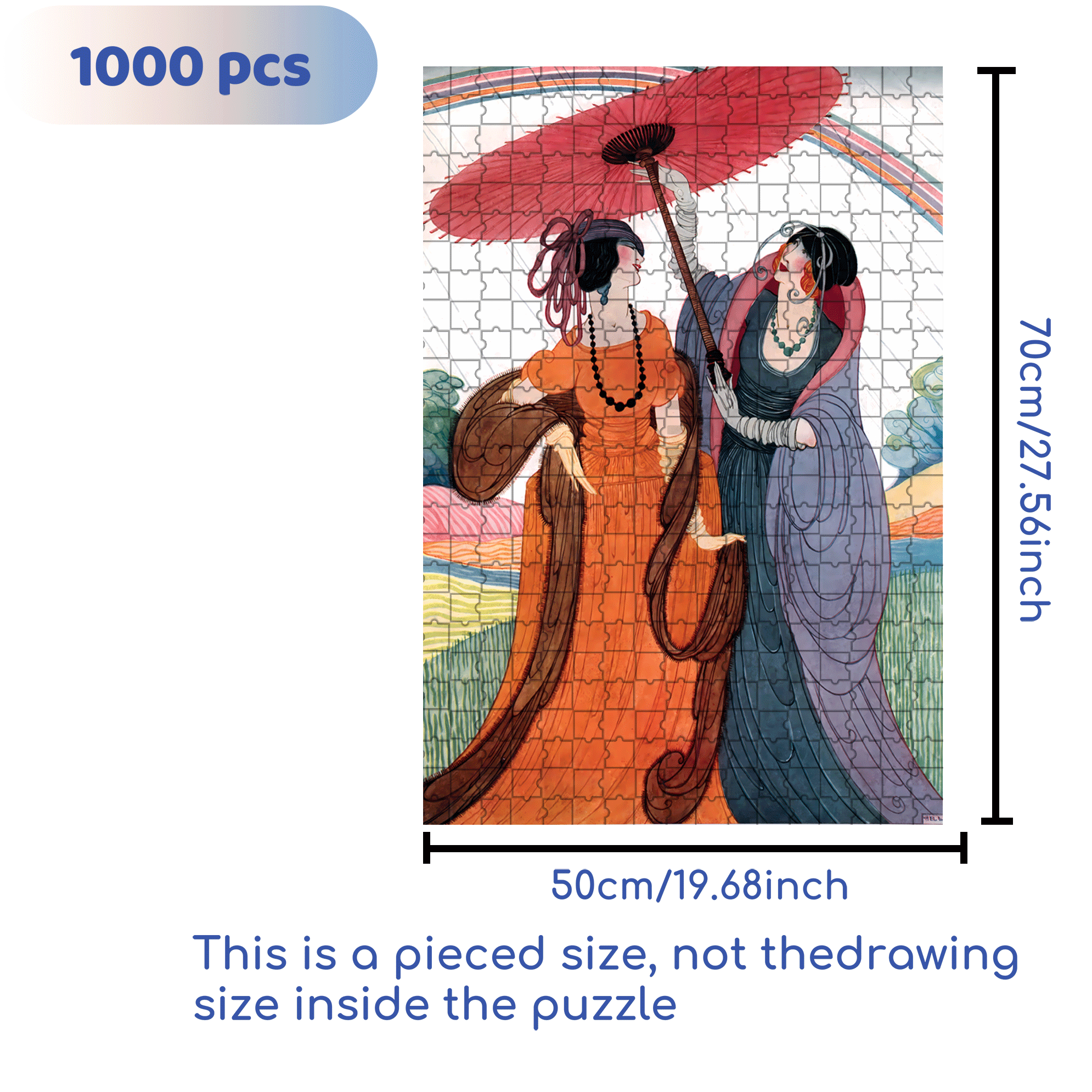 Rainbow Connection 500pcs/1000pcs Jigsaw Puzzle, Scratch-Resistant, Interactive Family Game & Brain-Boosting DIY Decor, Perfect for Halloween, Christmas & New Year Gifts, Family Puzzle Game