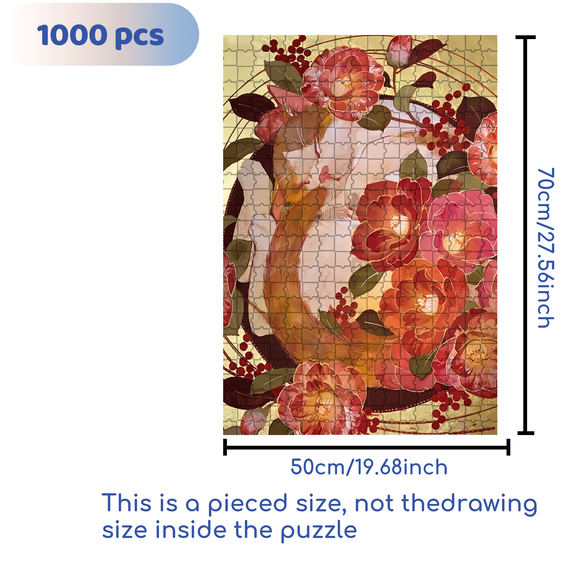 Red Tone 3 500pcs/1000pcs Jigsaw Puzzle, Scratch-Resistant, Interactive Family Game & Brain-Boosting DIY Decor, Perfect for Halloween, Christmas & New Year Gifts, Family Puzzle Game