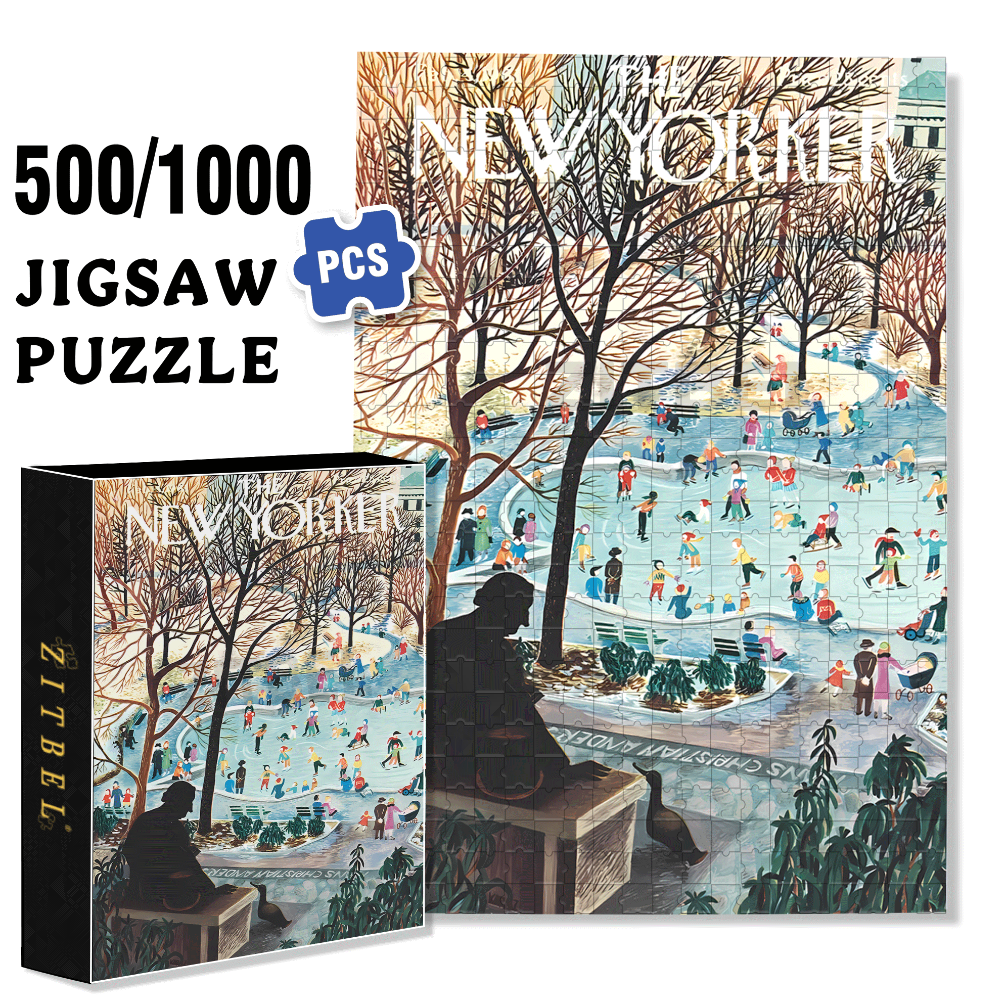 Skating in the Park 500pcs/1000pcs Jigsaw Puzzle, Scratch-Resistant, Interactive Family Game & Brain-Boosting DIY Decor, Perfect for Halloween, Christmas & New Year Gifts, Family Puzzle Game