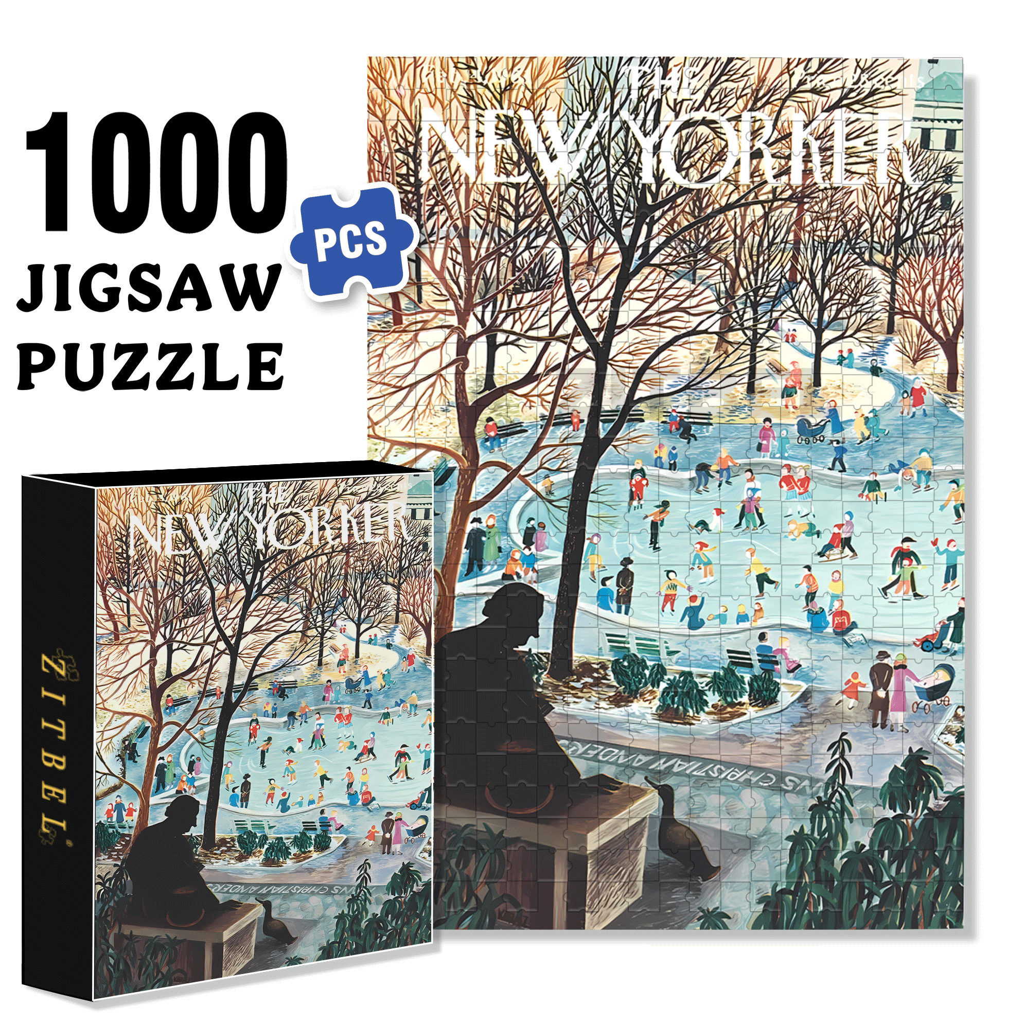 Skating in the Park 500pcs/1000pcs Jigsaw Puzzle, Scratch-Resistant, Interactive Family Game & Brain-Boosting DIY Decor, Perfect for Halloween, Christmas & New Year Gifts, Family Puzzle Game
