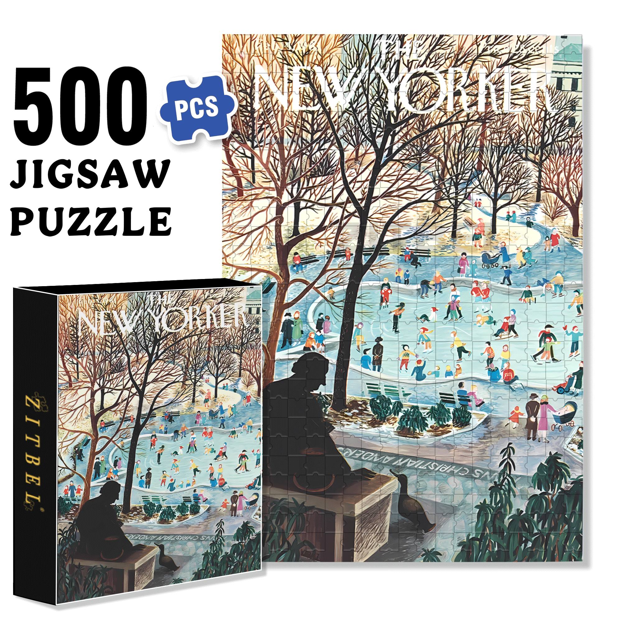 Skating in the Park 500pcs/1000pcs Jigsaw Puzzle, Scratch-Resistant, Interactive Family Game & Brain-Boosting DIY Decor, Perfect for Halloween, Christmas & New Year Gifts, Family Puzzle Game