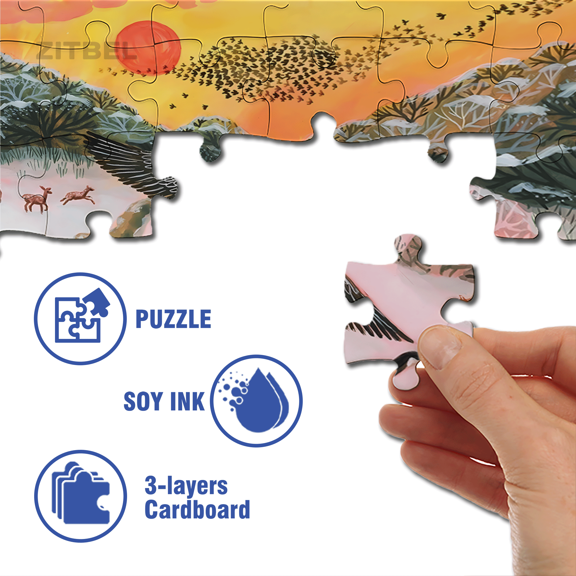 Snow Flying 500pcs/1000pcs Jigsaw Puzzle, Scratch-Resistant, Interactive Family Game & Brain-Boosting DIY Decor, Perfect for Halloween, Christmas & New Year Gifts, Family Puzzle Game