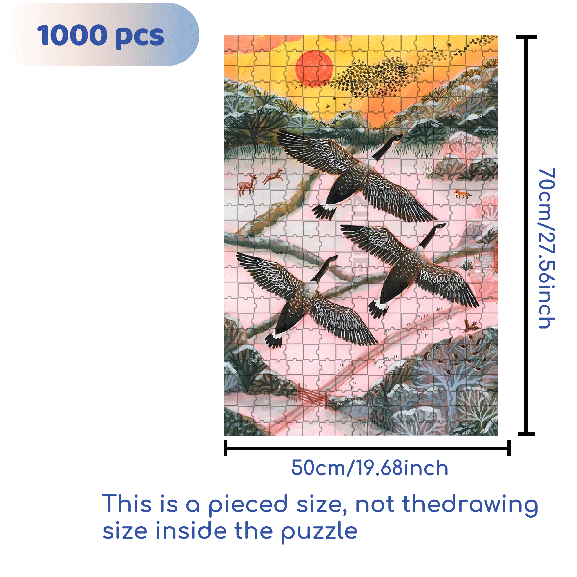 Snow Flying 500pcs/1000pcs Jigsaw Puzzle, Scratch-Resistant, Interactive Family Game & Brain-Boosting DIY Decor, Perfect for Halloween, Christmas & New Year Gifts, Family Puzzle Game