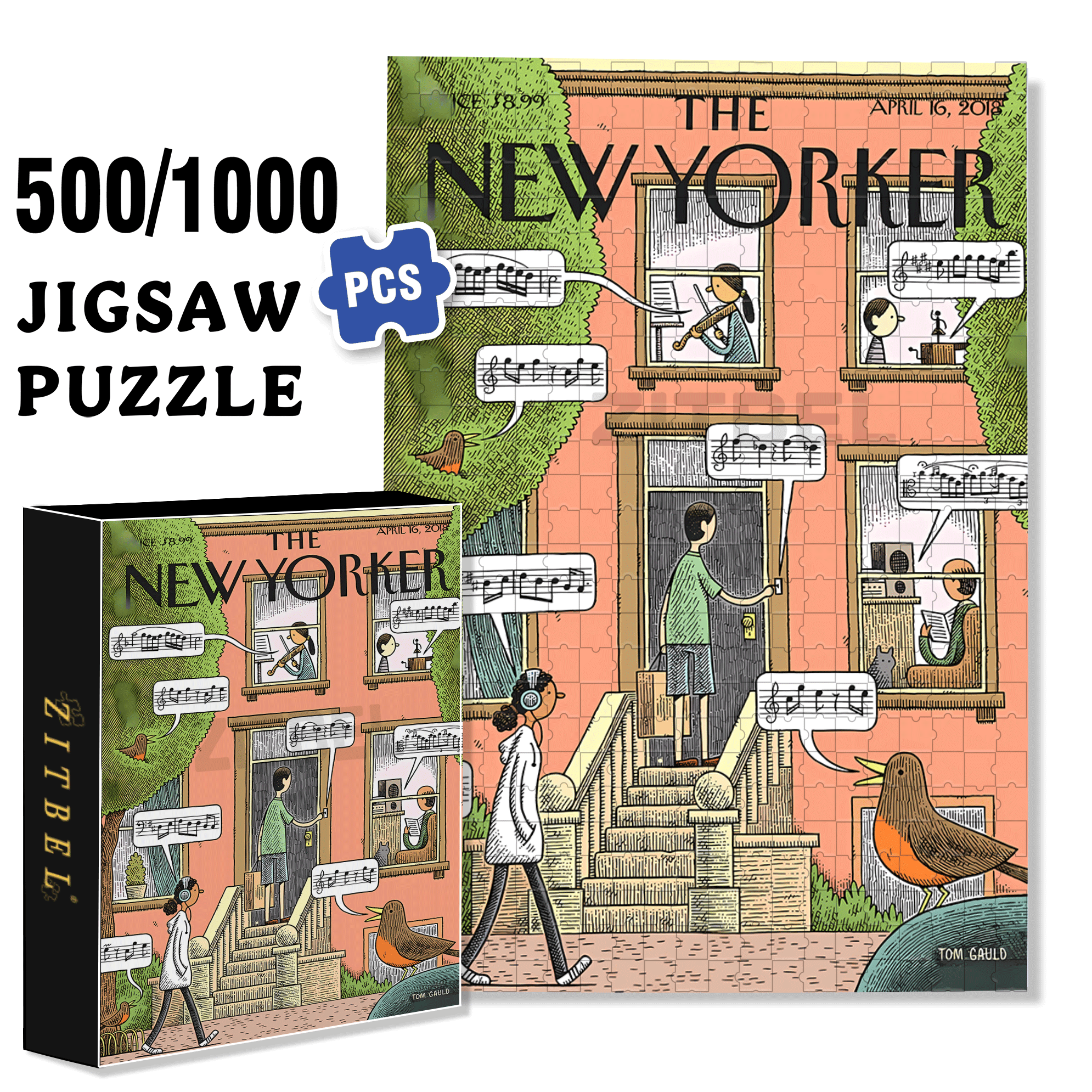 Soundtrack to Spring 500pcs/1000pcs Jigsaw Puzzle, Scratch-Resistant, Interactive Family Game & Brain-Boosting DIY Decor, Perfect for Halloween, Christmas & New Year Gifts, Family Puzzle Game