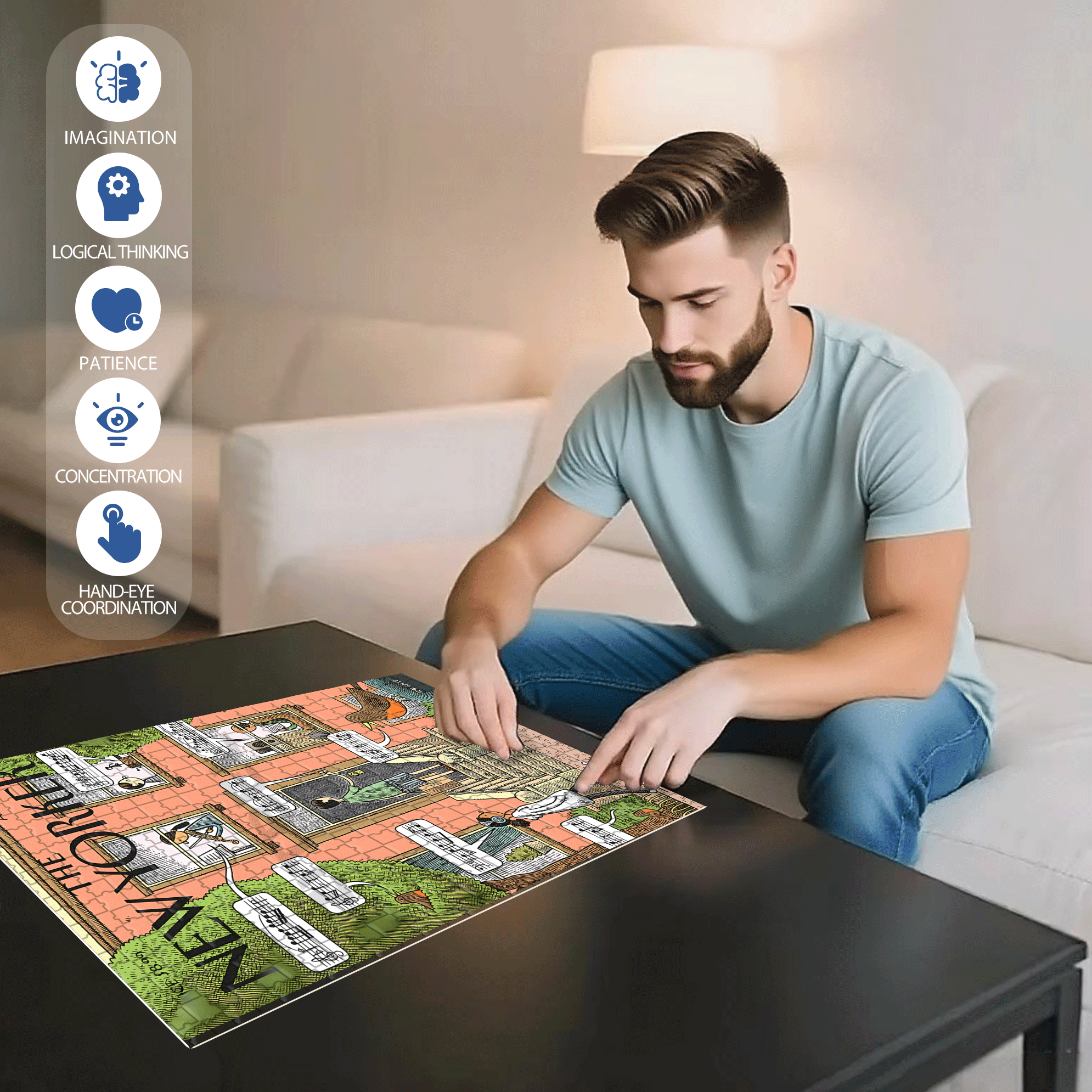 Soundtrack to Spring 500pcs/1000pcs Jigsaw Puzzle, Scratch-Resistant, Interactive Family Game & Brain-Boosting DIY Decor, Perfect for Halloween, Christmas & New Year Gifts, Family Puzzle Game