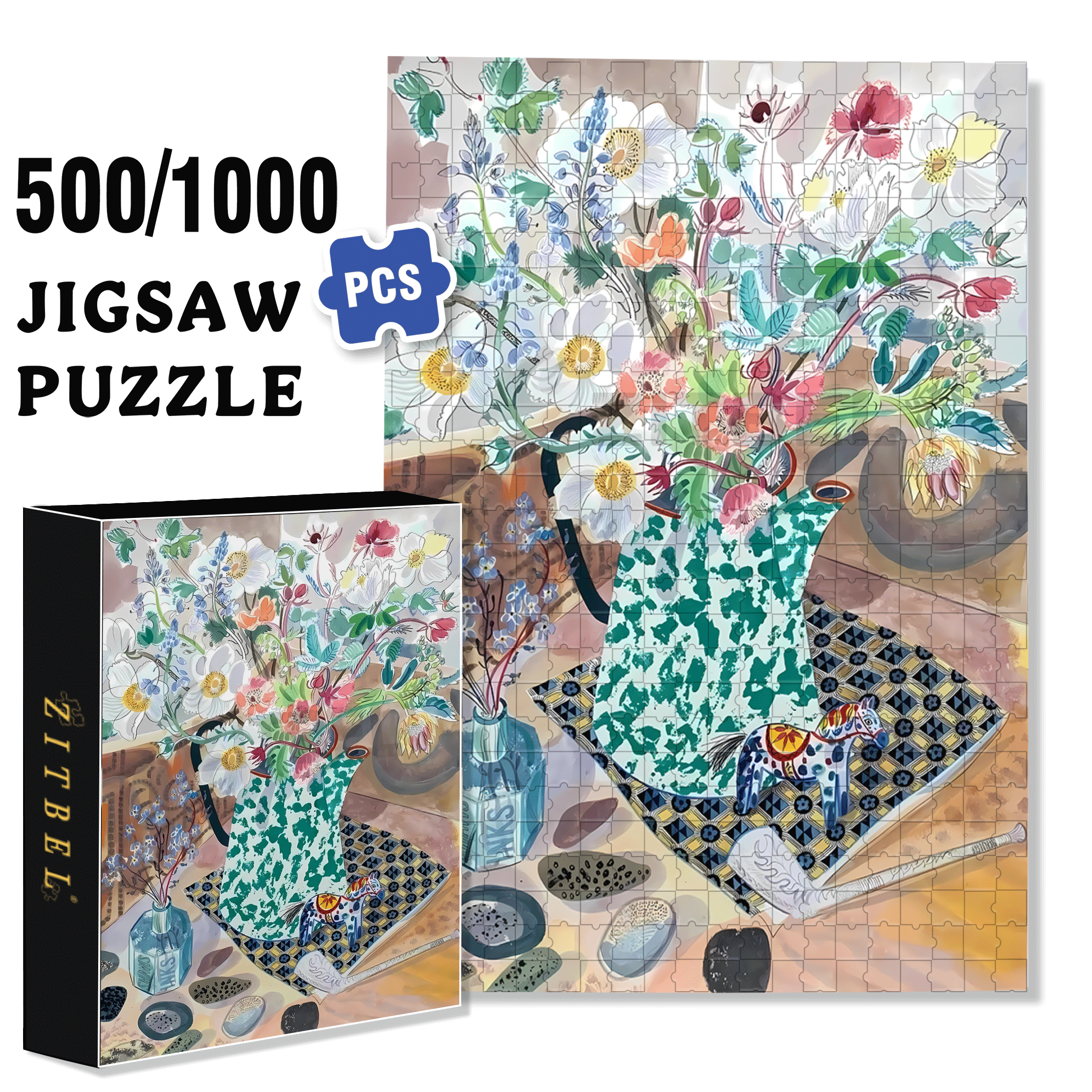 Still Life and Light 10 500pcs/1000pcs Jigsaw Puzzle, Scratch-Resistant, Interactive Family Game & Brain-Boosting DIY Decor, Perfect for Halloween, Christmas & New Year Gifts, Family Puzzle Game