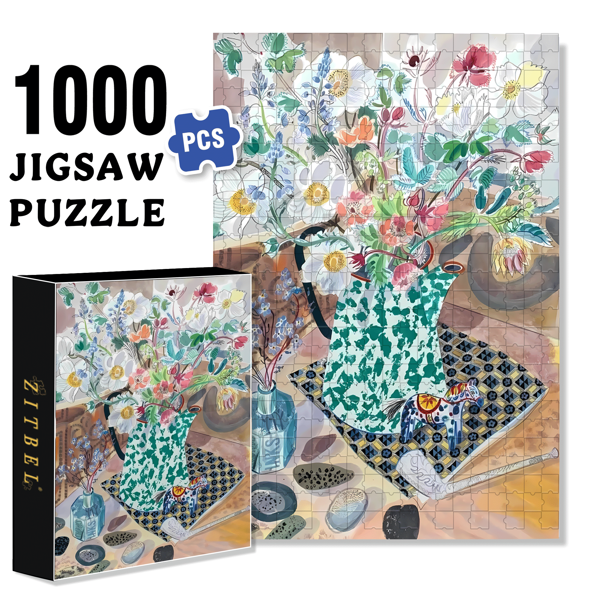 Still Life and Light 10 500pcs/1000pcs Jigsaw Puzzle, Scratch-Resistant, Interactive Family Game & Brain-Boosting DIY Decor, Perfect for Halloween, Christmas & New Year Gifts, Family Puzzle Game