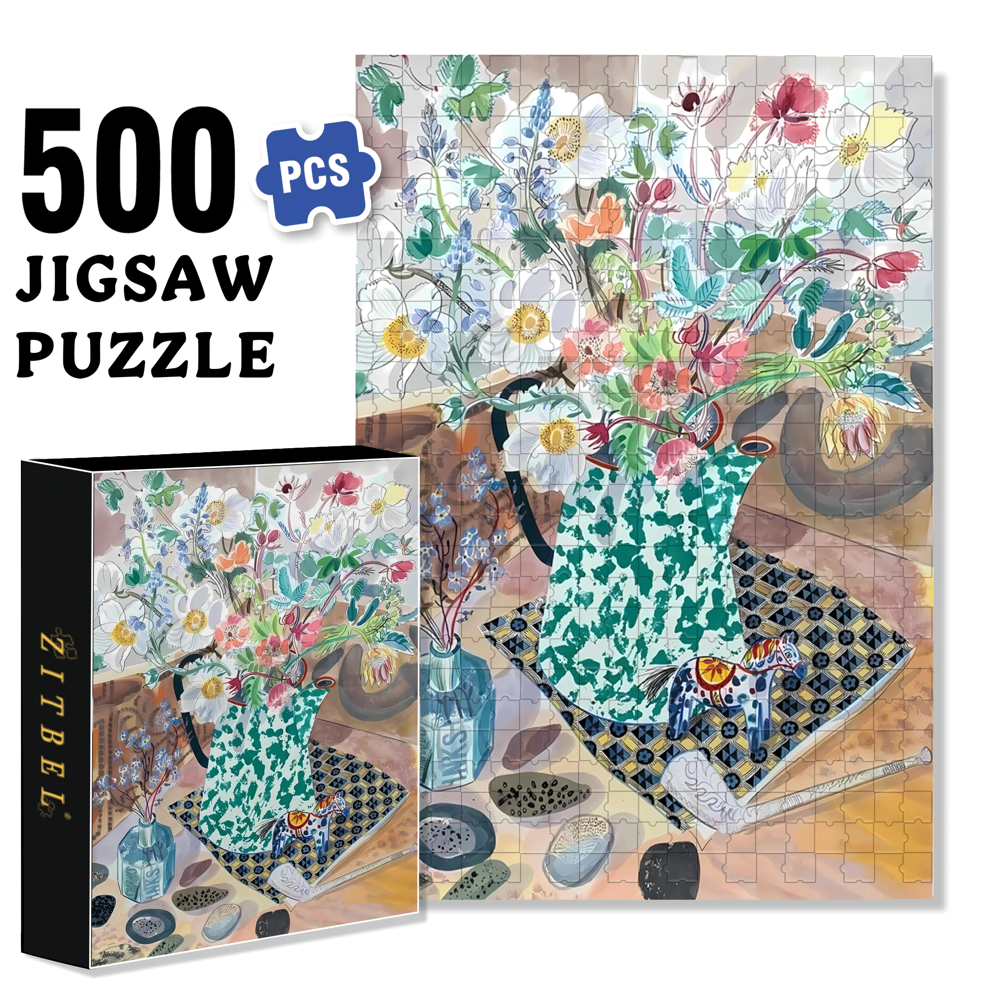 Still Life and Light 10 500pcs/1000pcs Jigsaw Puzzle, Scratch-Resistant, Interactive Family Game & Brain-Boosting DIY Decor, Perfect for Halloween, Christmas & New Year Gifts, Family Puzzle Game