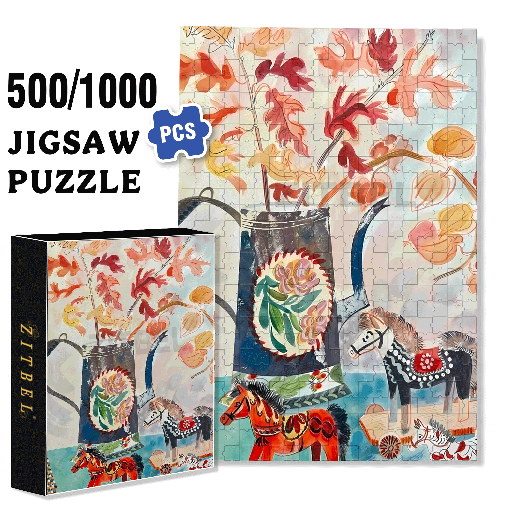 Still Life and Light 11 500pcs/1000pcs Jigsaw Puzzle, Scratch-Resistant, Interactive Family Game & Brain-Boosting DIY Decor, Perfect for Halloween, Christmas & New Year Gifts, Family Puzzle Game
