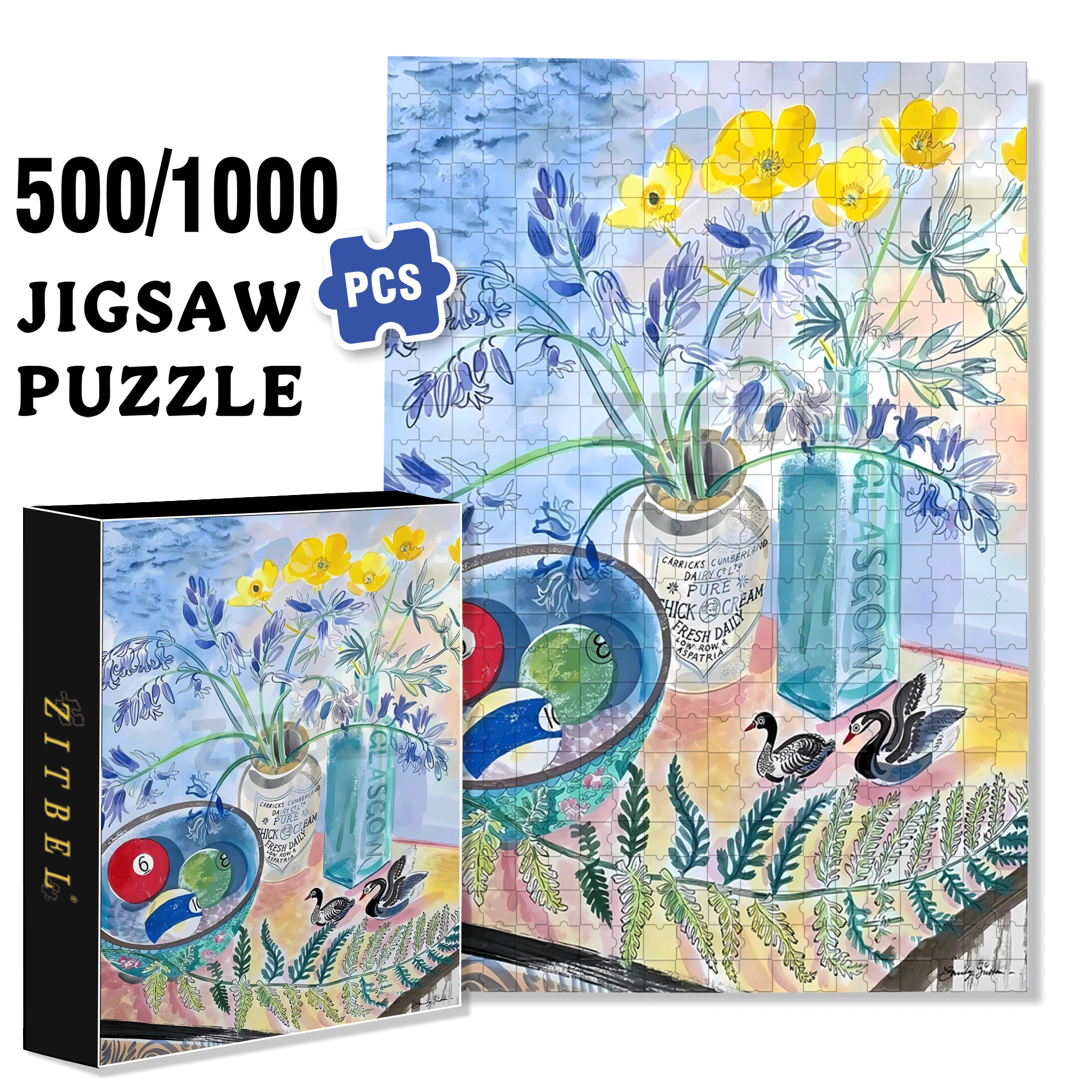 Still Life and Light 13 500pcs/1000pcs Jigsaw Puzzle, Scratch-Resistant, Interactive Family Game & Brain-Boosting DIY Decor, Perfect for Halloween, Christmas & New Year Gifts, Family Puzzle Game