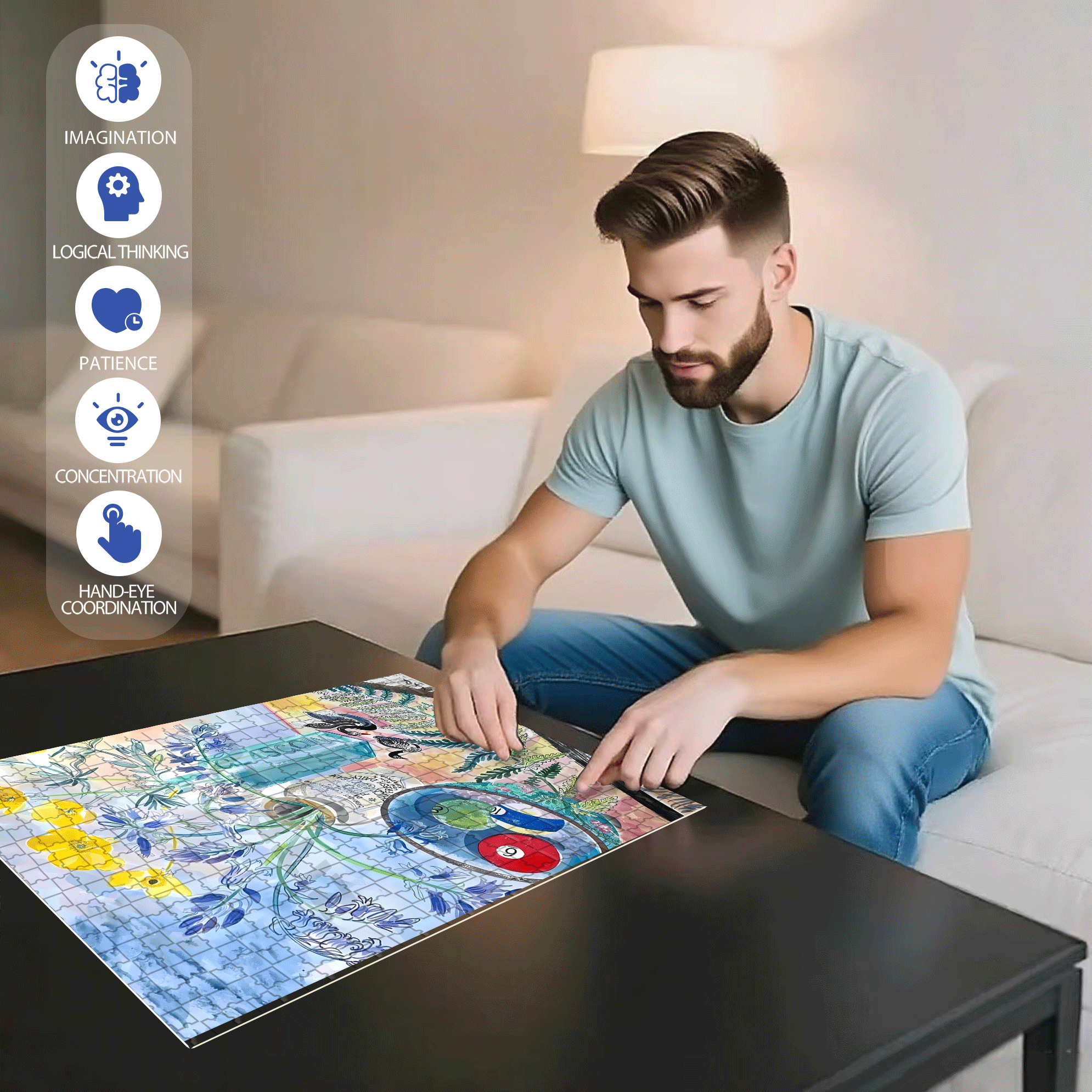 Still Life and Light 13 500pcs/1000pcs Jigsaw Puzzle, Scratch-Resistant, Interactive Family Game & Brain-Boosting DIY Decor, Perfect for Halloween, Christmas & New Year Gifts, Family Puzzle Game