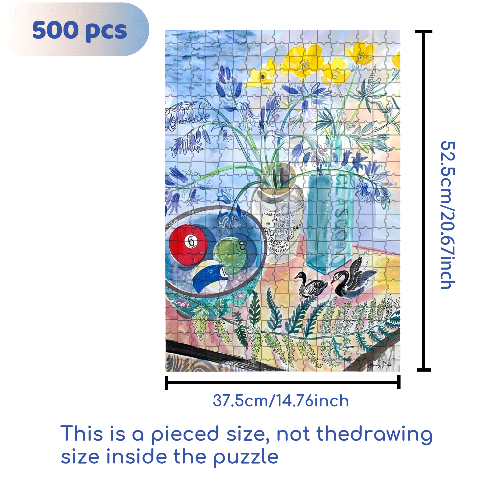 Still Life and Light 13 500pcs/1000pcs Jigsaw Puzzle, Scratch-Resistant, Interactive Family Game & Brain-Boosting DIY Decor, Perfect for Halloween, Christmas & New Year Gifts, Family Puzzle Game