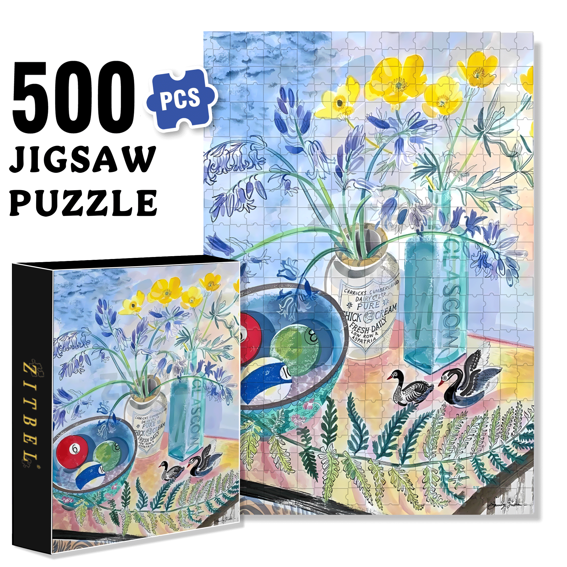 Still Life and Light 13 500pcs/1000pcs Jigsaw Puzzle, Scratch-Resistant, Interactive Family Game & Brain-Boosting DIY Decor, Perfect for Halloween, Christmas & New Year Gifts, Family Puzzle Game