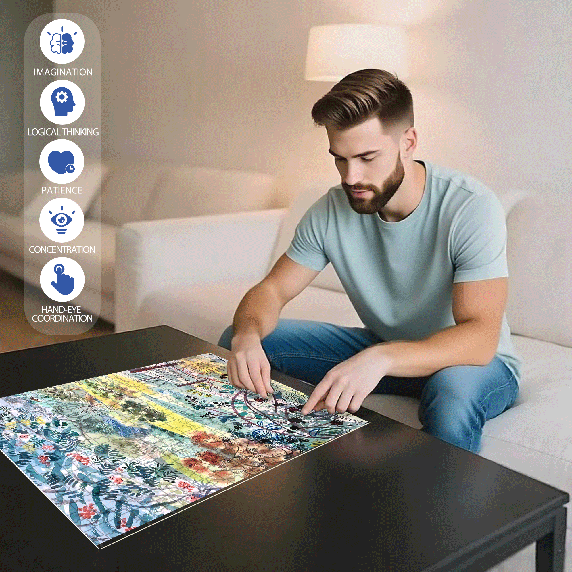 Still Life and Light 14 500pcs/1000pcs Jigsaw Puzzle, Scratch-Resistant, Interactive Family Game & Brain-Boosting DIY Decor, Perfect for Halloween, Christmas & New Year Gifts, Family Puzzle Game