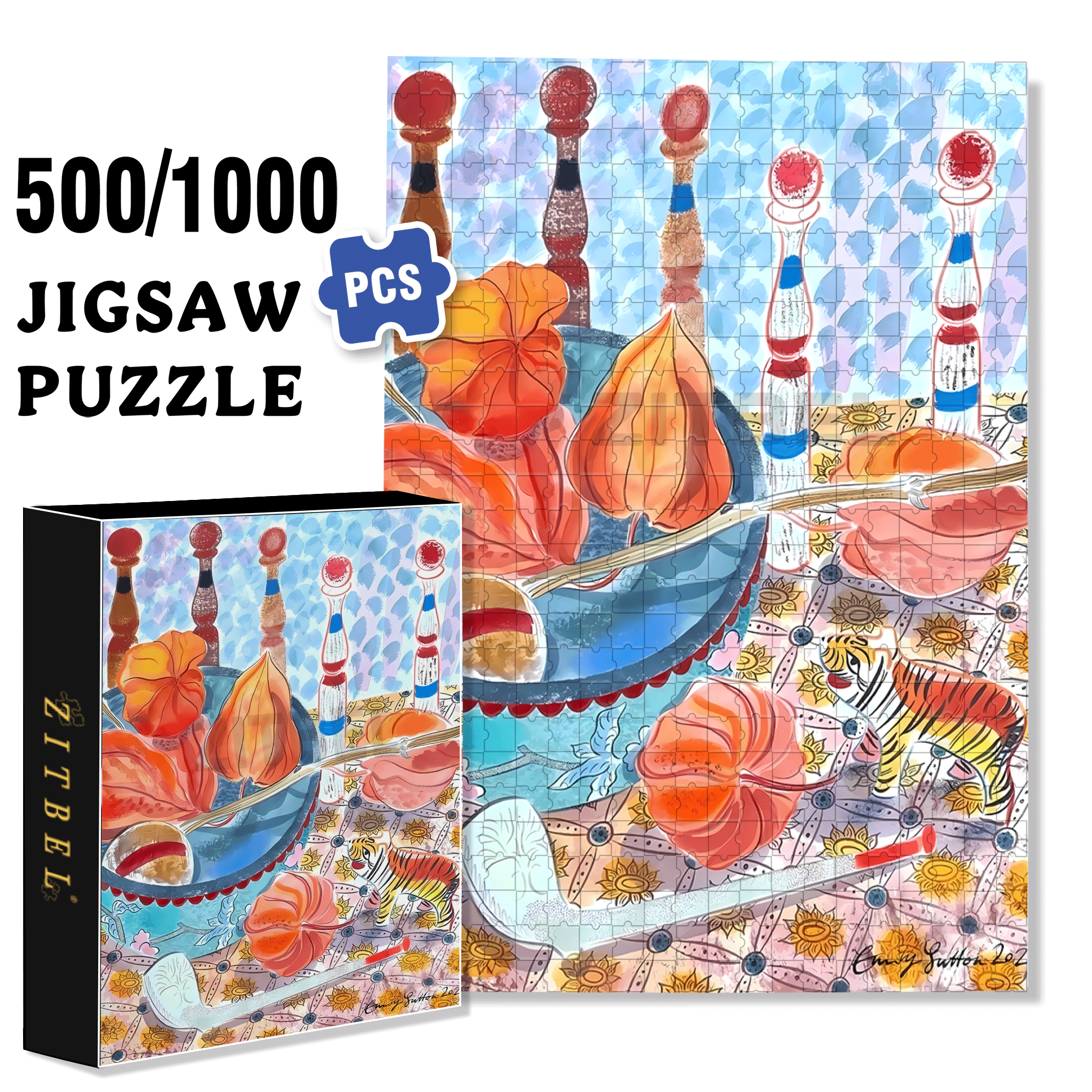 Still Life and Light 6 500pcs/1000pcs Jigsaw Puzzle, Scratch-Resistant, Interactive Family Game & Brain-Boosting DIY Decor, Perfect for Halloween, Christmas & New Year Gifts, Family Puzzle Game