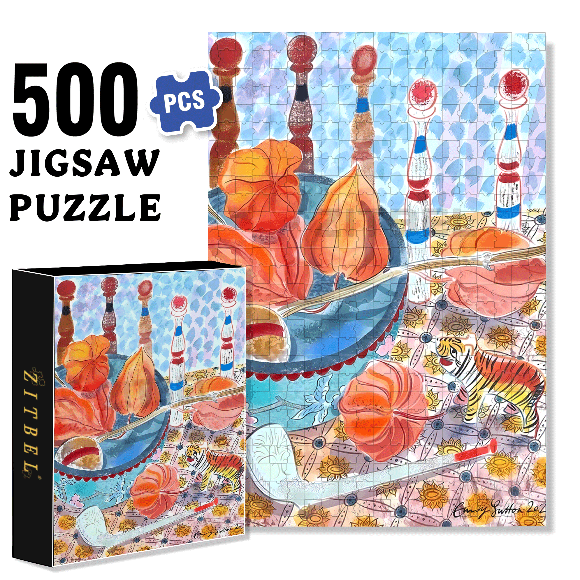 Still Life and Light 6 500pcs/1000pcs Jigsaw Puzzle, Scratch-Resistant, Interactive Family Game & Brain-Boosting DIY Decor, Perfect for Halloween, Christmas & New Year Gifts, Family Puzzle Game