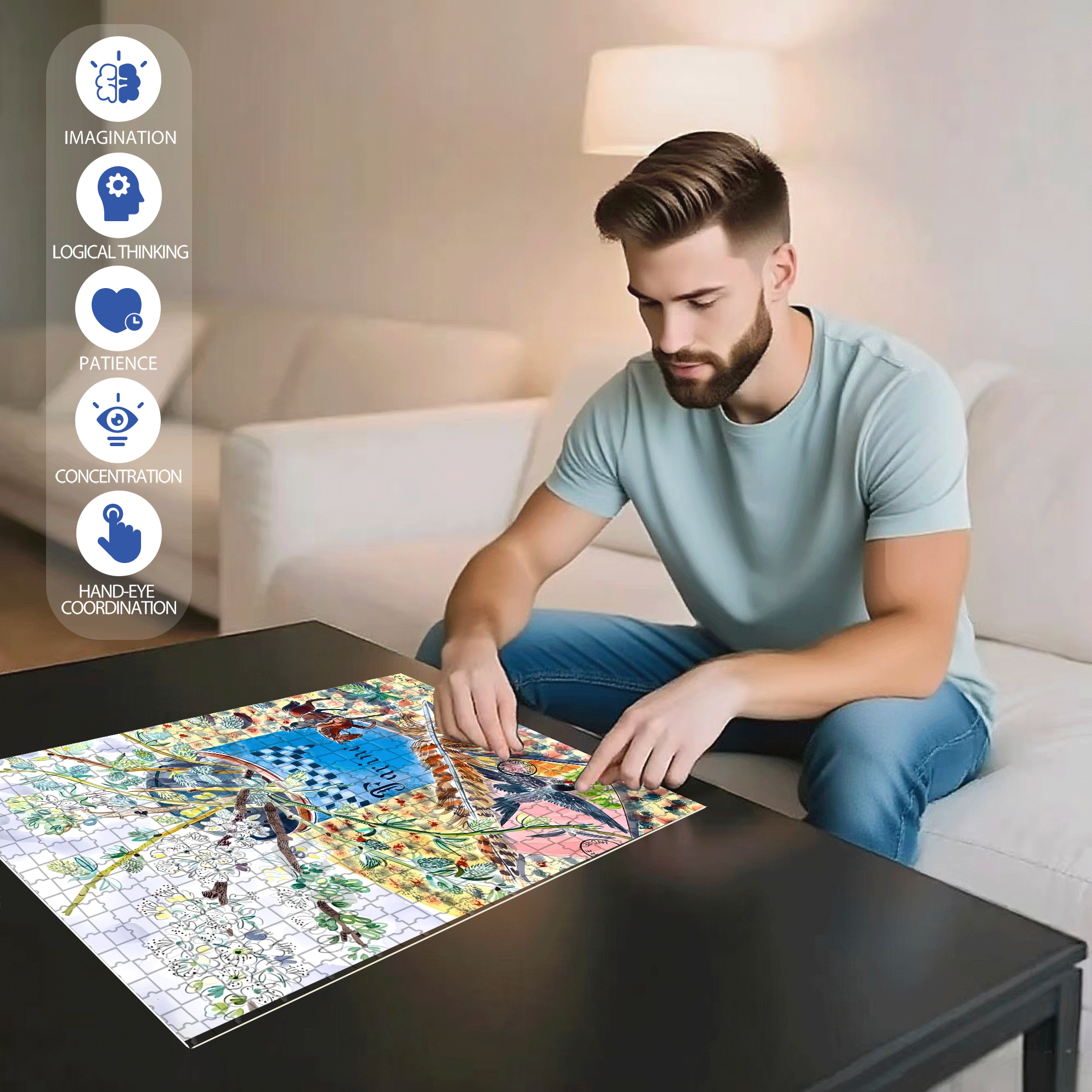 Still Life and Light 7 500pcs/1000pcs Jigsaw Puzzle, Scratch-Resistant, Interactive Family Game & Brain-Boosting DIY Decor, Perfect for Halloween, Christmas & New Year Gifts, Family Puzzle Game