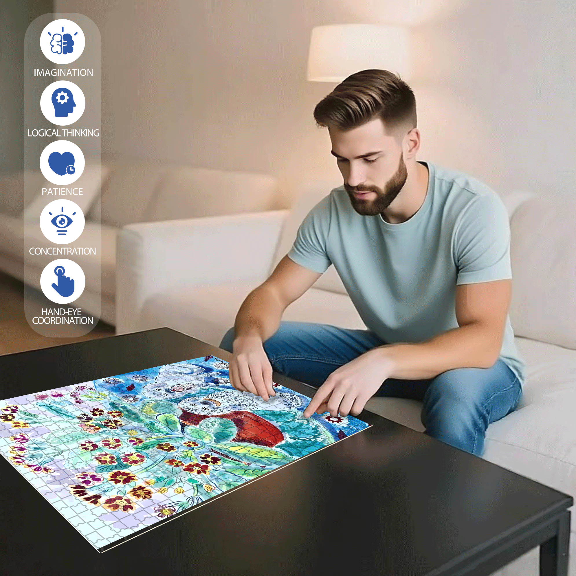 Still Life and Light 500pcs/1000pcs Jigsaw Puzzle, Scratch-Resistant, Interactive Family Game & Brain-Boosting DIY Decor, Perfect for Halloween, Christmas & New Year Gifts, Family Puzzle Game